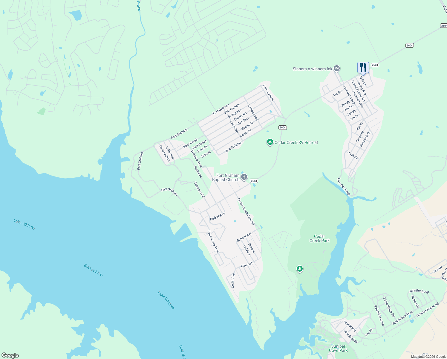 map of restaurants, bars, coffee shops, grocery stores, and more near 133 Connally Drive in Whitney
