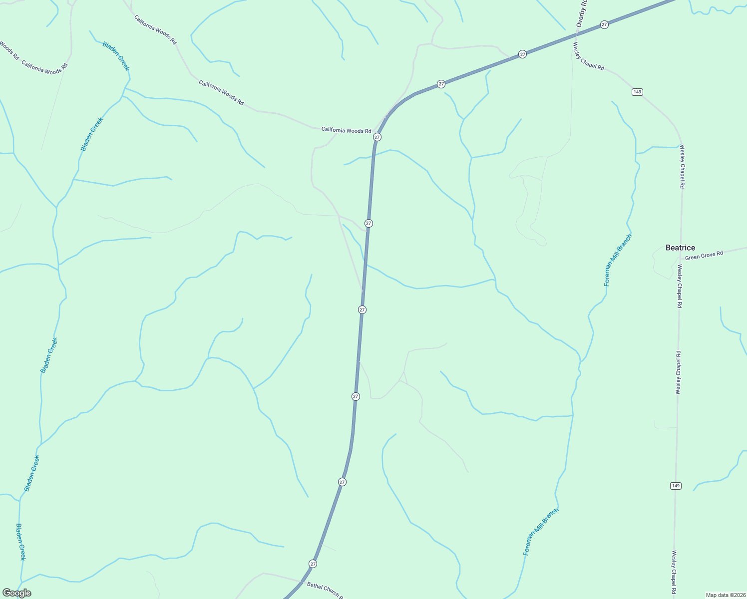 map of restaurants, bars, coffee shops, grocery stores, and more near 3672 Georgia 27 in Lumpkin