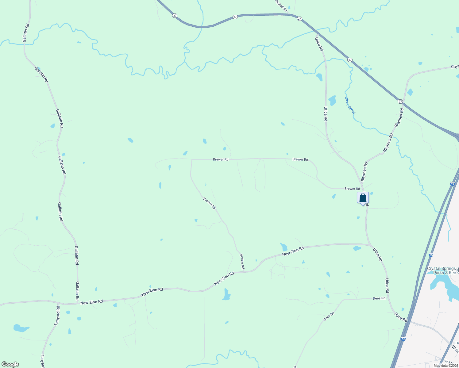 map of restaurants, bars, coffee shops, grocery stores, and more near in Crystal Springs