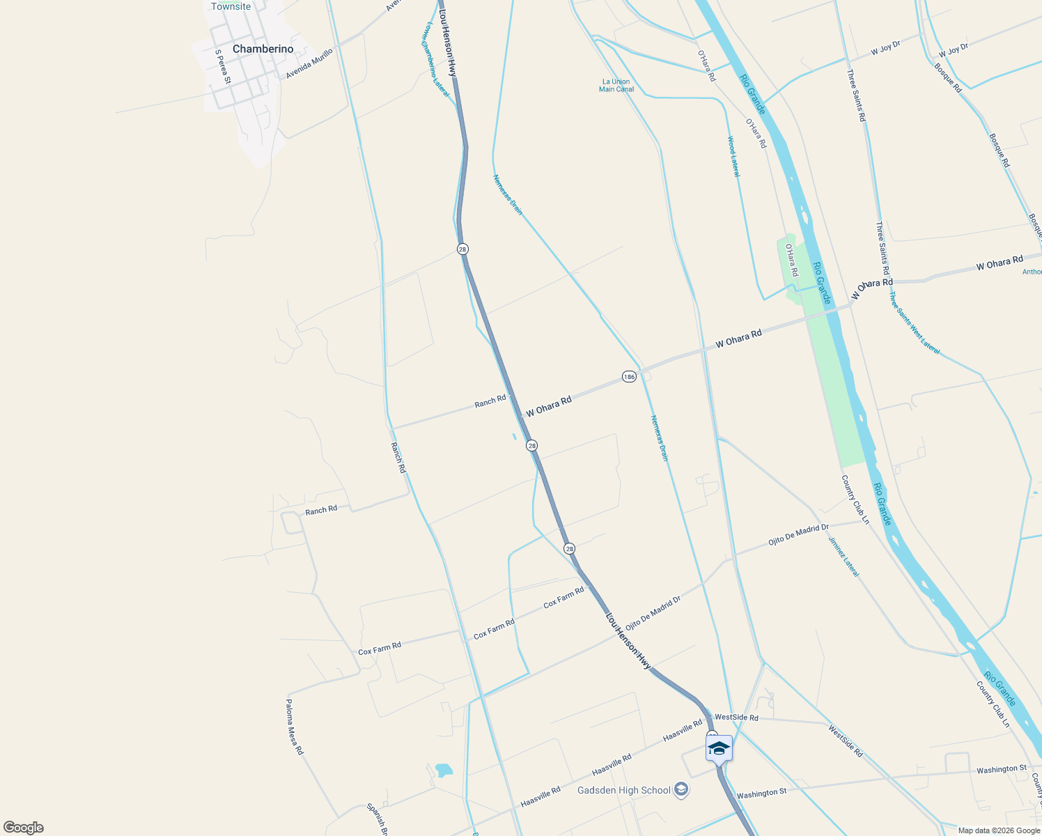 map of restaurants, bars, coffee shops, grocery stores, and more near 3099 West Ohara Road in Anthony