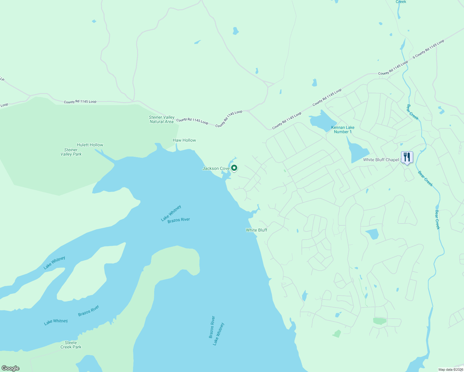 map of restaurants, bars, coffee shops, grocery stores, and more near 1233 Overlook Court in Whitney
