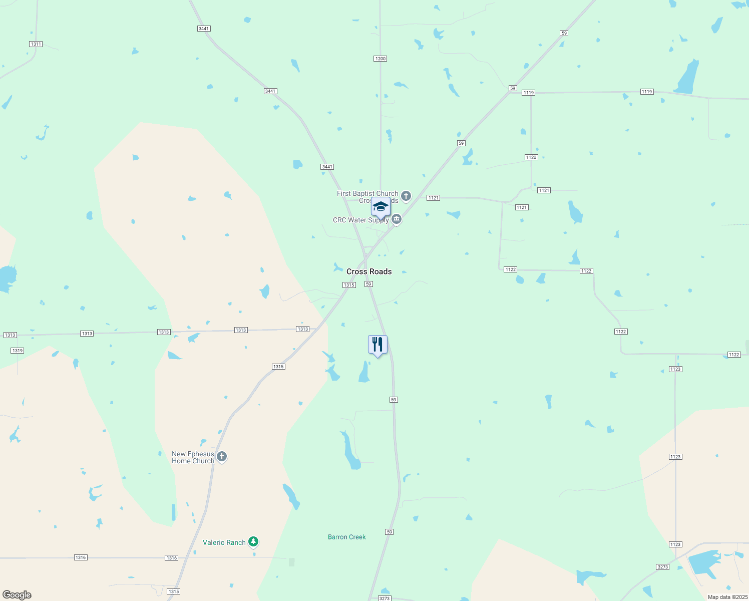 map of restaurants, bars, coffee shops, grocery stores, and more near 14693 Farm to Market 59 in Athens