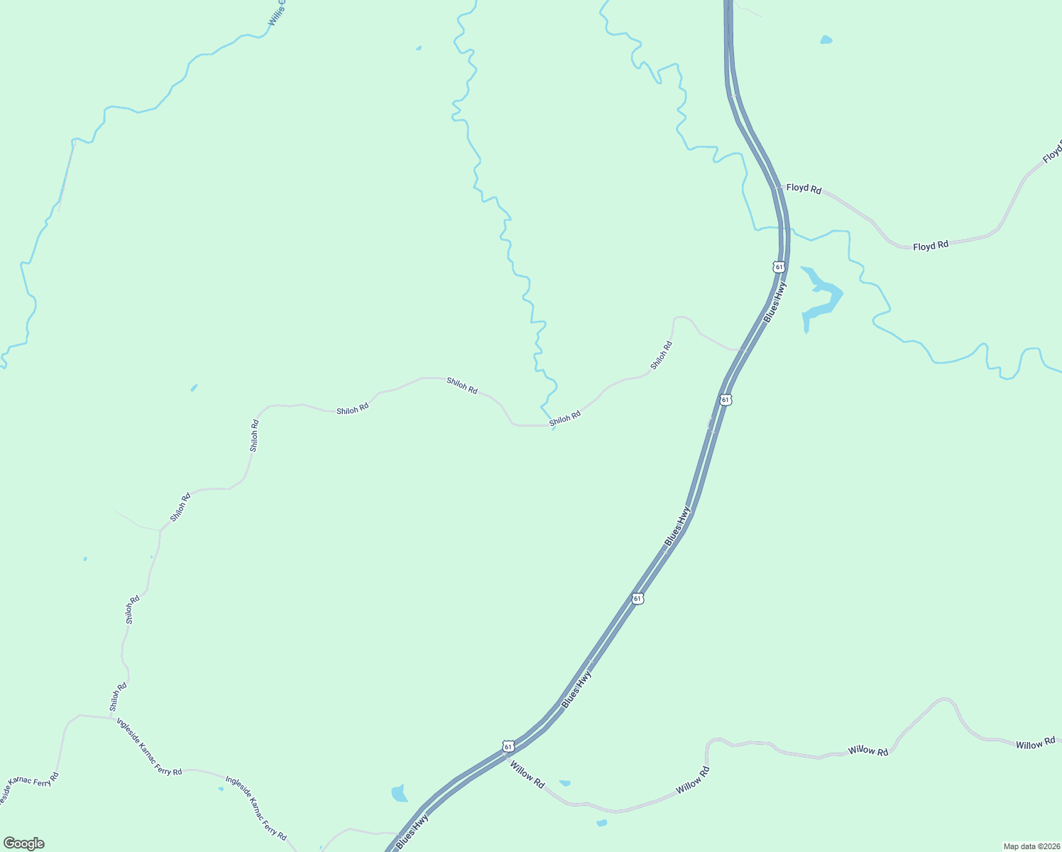 map of restaurants, bars, coffee shops, grocery stores, and more near Shiloh Road in Port Gibson