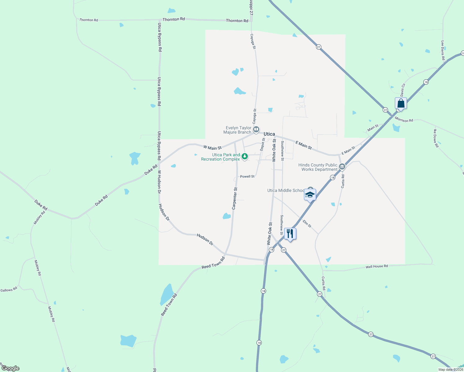 map of restaurants, bars, coffee shops, grocery stores, and more near 326 Carpenter St in Utica