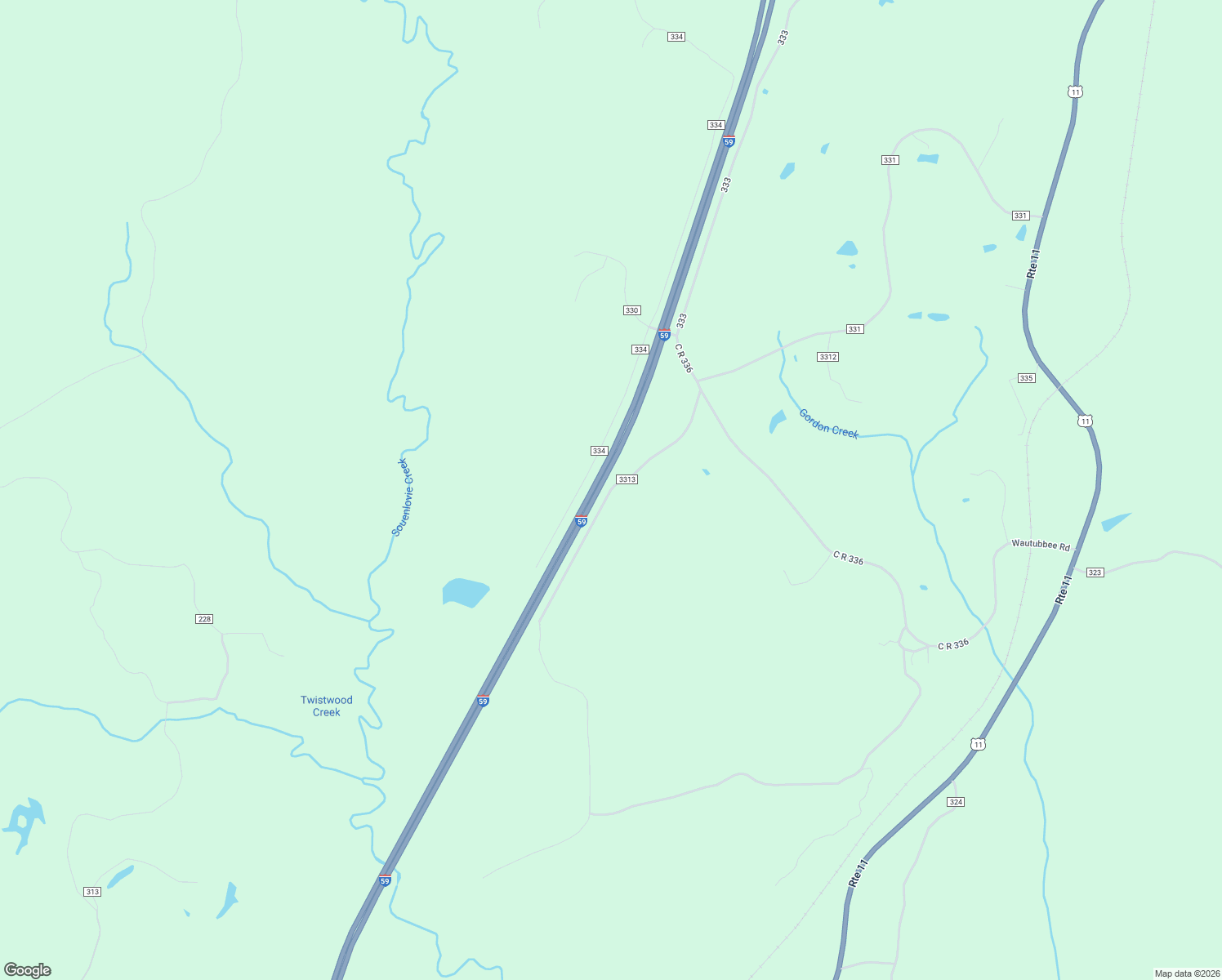 map of restaurants, bars, coffee shops, grocery stores, and more near County Road 3313 in Clarke County