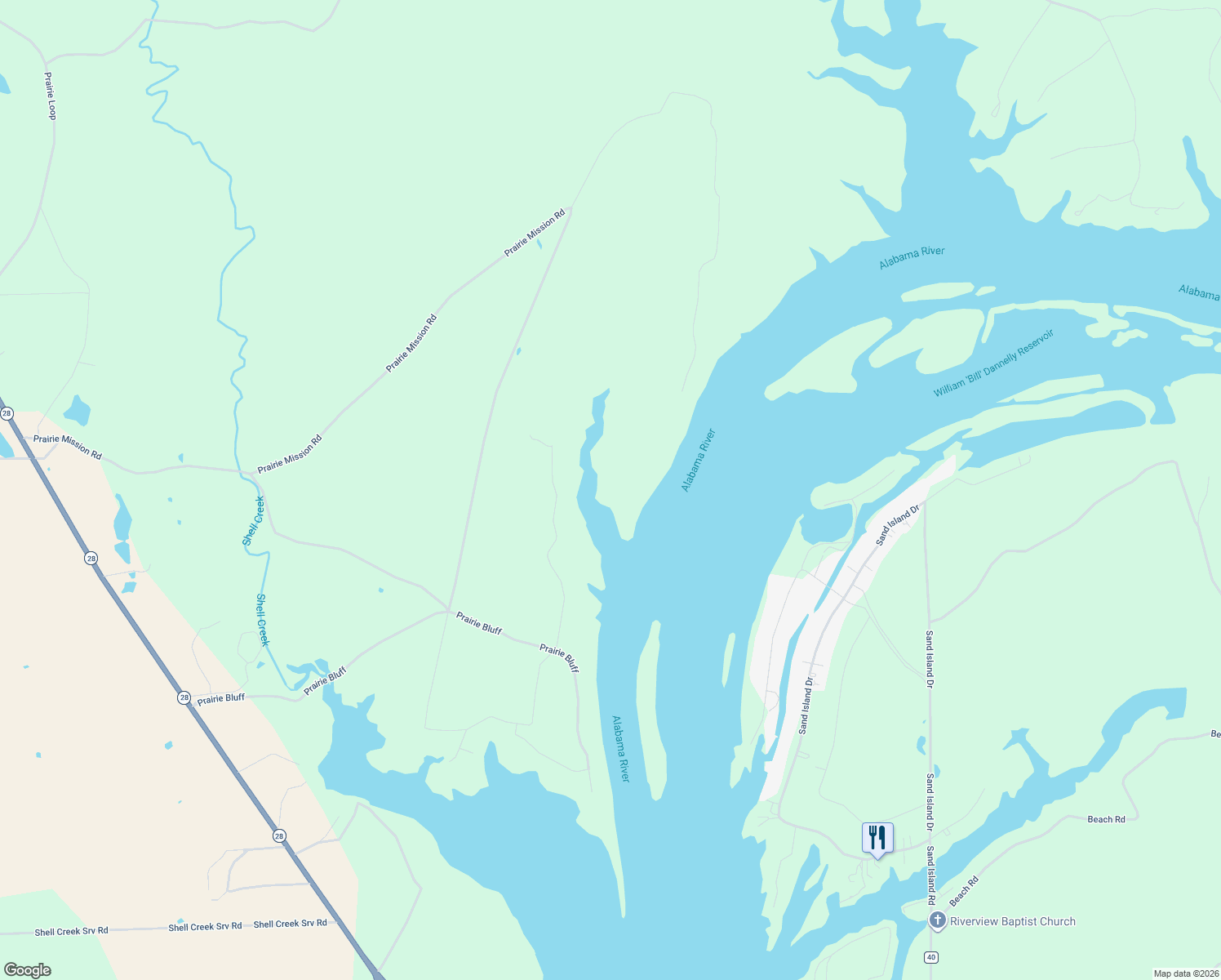 map of restaurants, bars, coffee shops, grocery stores, and more near Prairie Bluff in Alberta