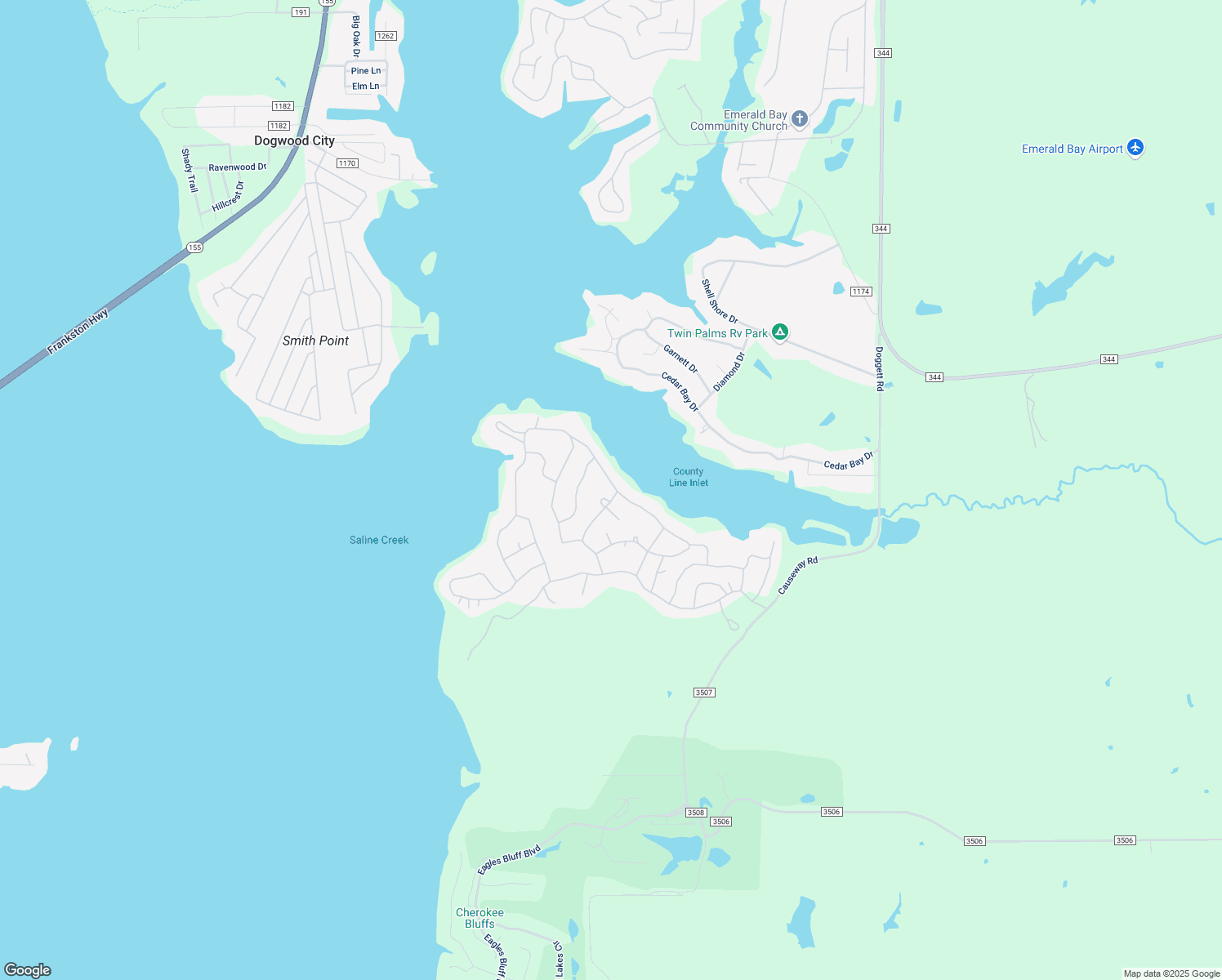 map of restaurants, bars, coffee shops, grocery stores, and more near 16093 Treasure Cove in Bullard