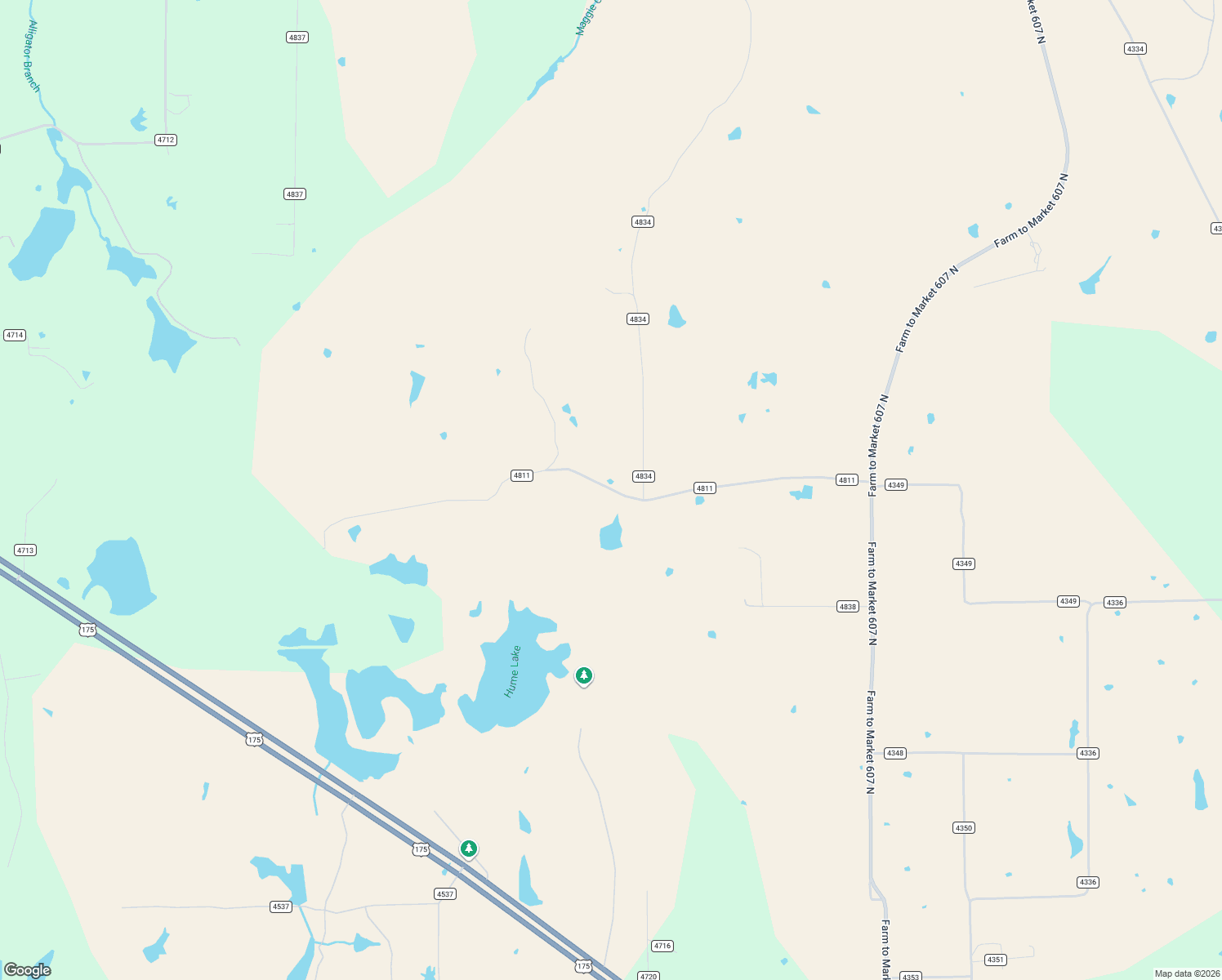 map of restaurants, bars, coffee shops, grocery stores, and more near County Road 4811 in LaRue