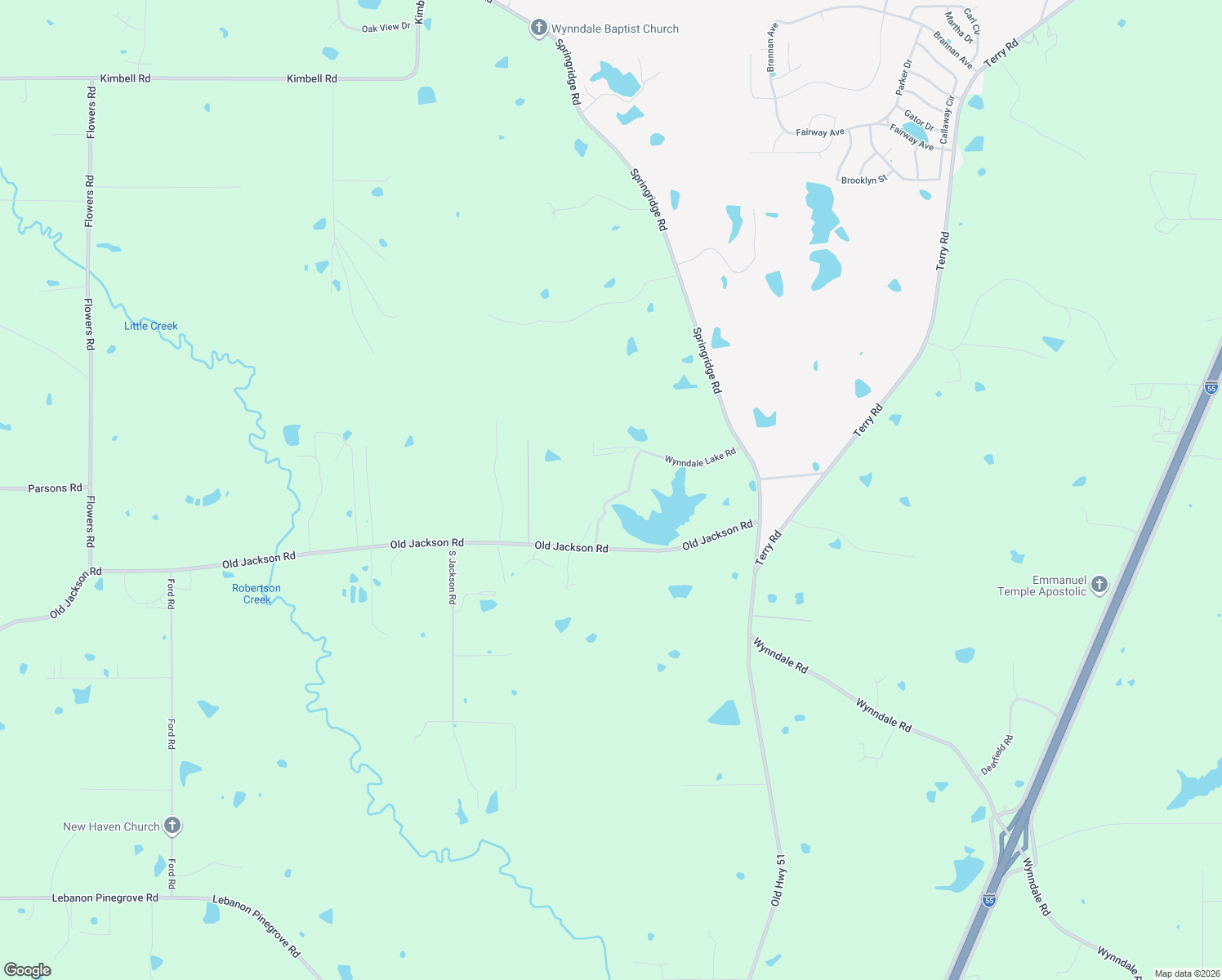 map of restaurants, bars, coffee shops, grocery stores, and more near 150 Wynndale Lake Road in Terry