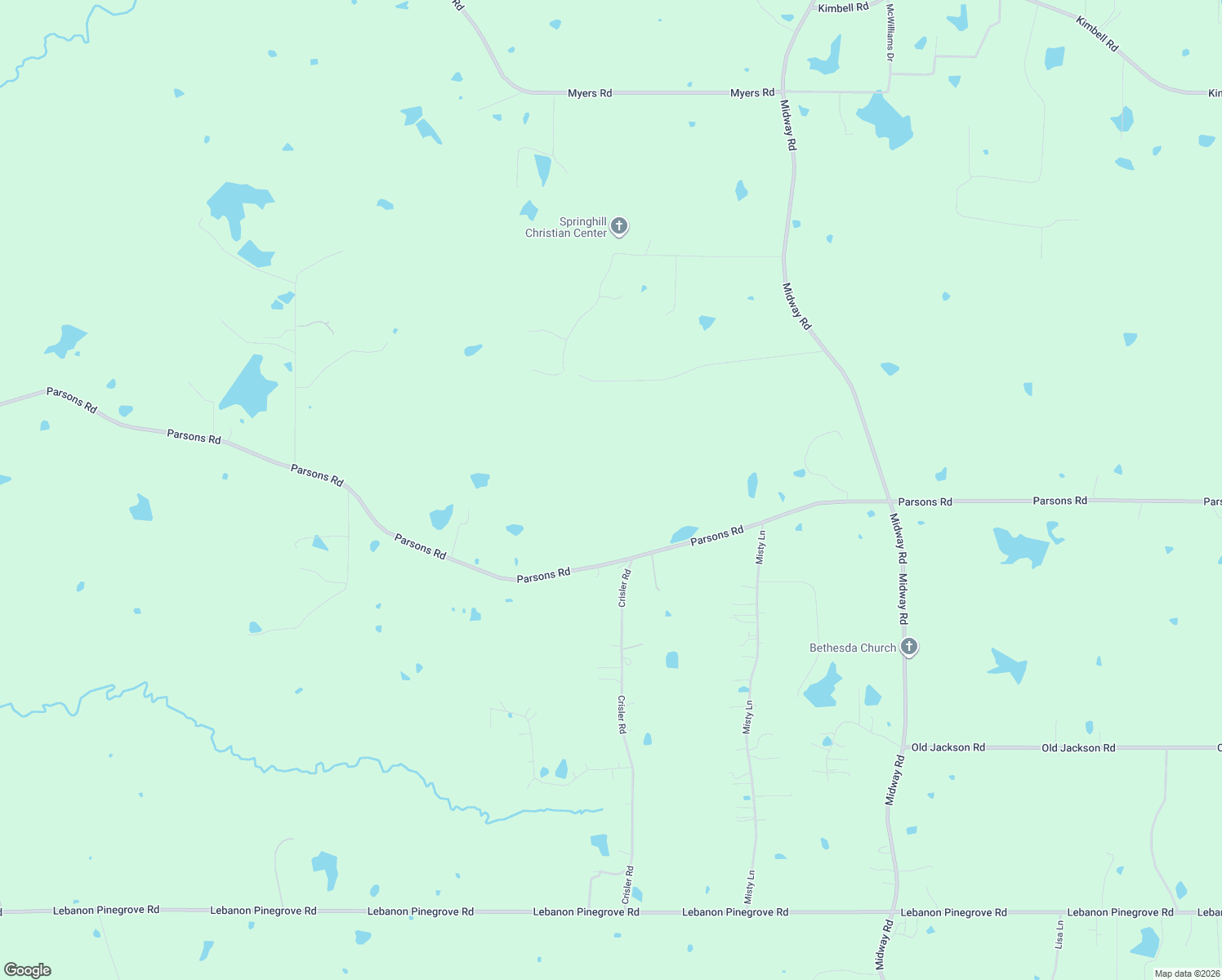 map of restaurants, bars, coffee shops, grocery stores, and more near 4450 Parsons Road in Raymond