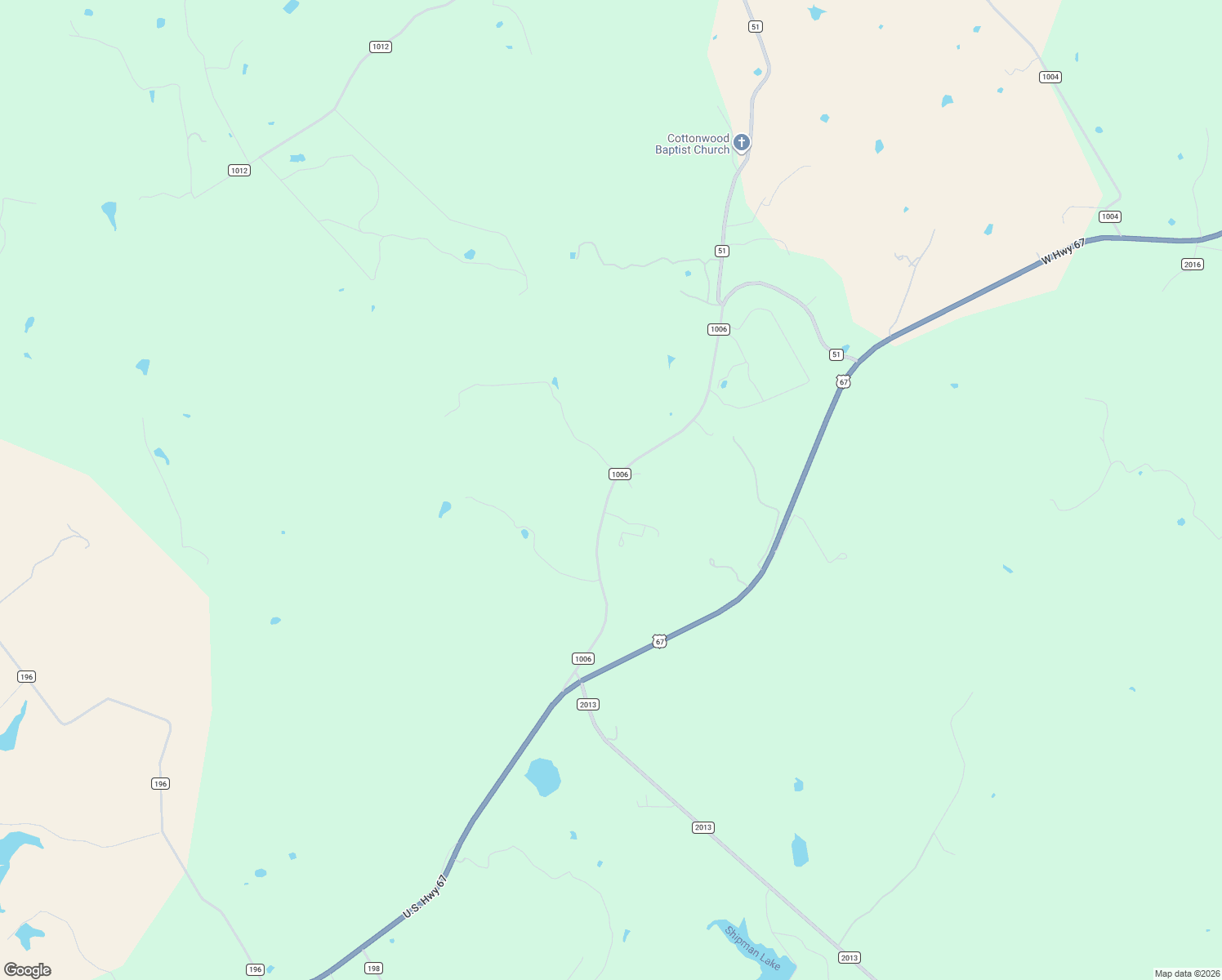 map of restaurants, bars, coffee shops, grocery stores, and more near 1336 County Road 1006 in Bluff Dale