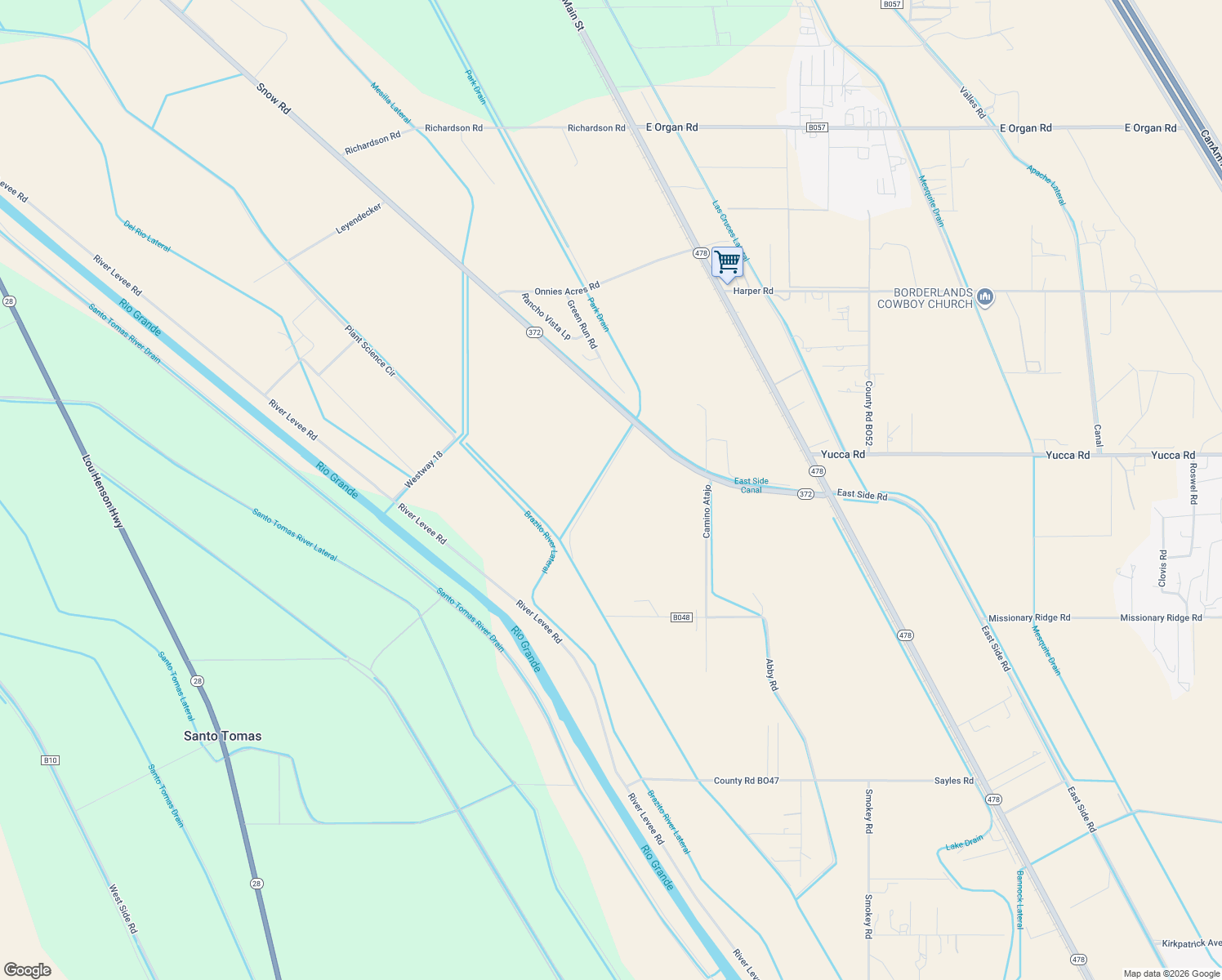 map of restaurants, bars, coffee shops, grocery stores, and more near 8660 Snow Road in Dona Ana County