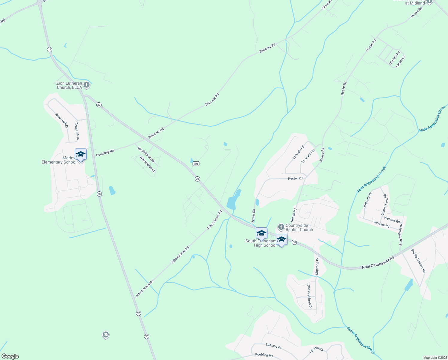 map of restaurants, bars, coffee shops, grocery stores, and more near 203 Old Lake Rd in Guyton
