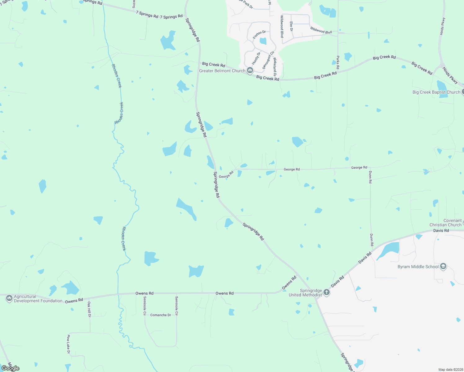 map of restaurants, bars, coffee shops, grocery stores, and more near 8280 Springridge Rd in Terry