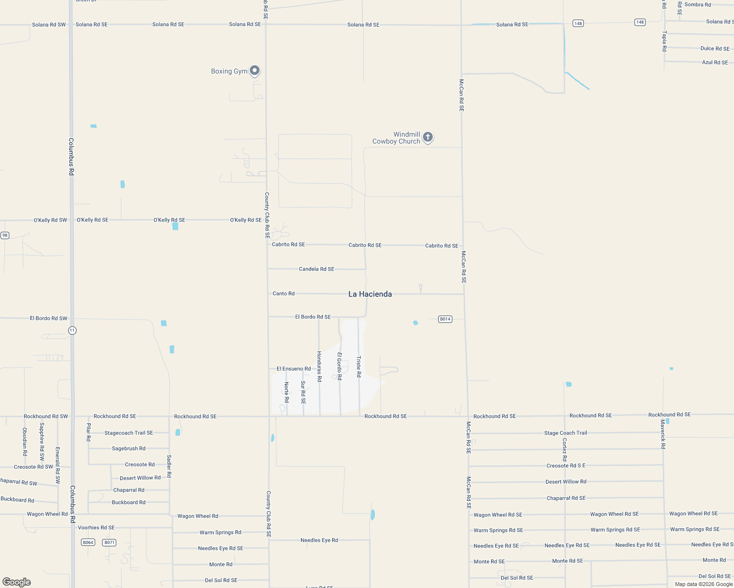 map of restaurants, bars, coffee shops, grocery stores, and more near Canto Road in Deming