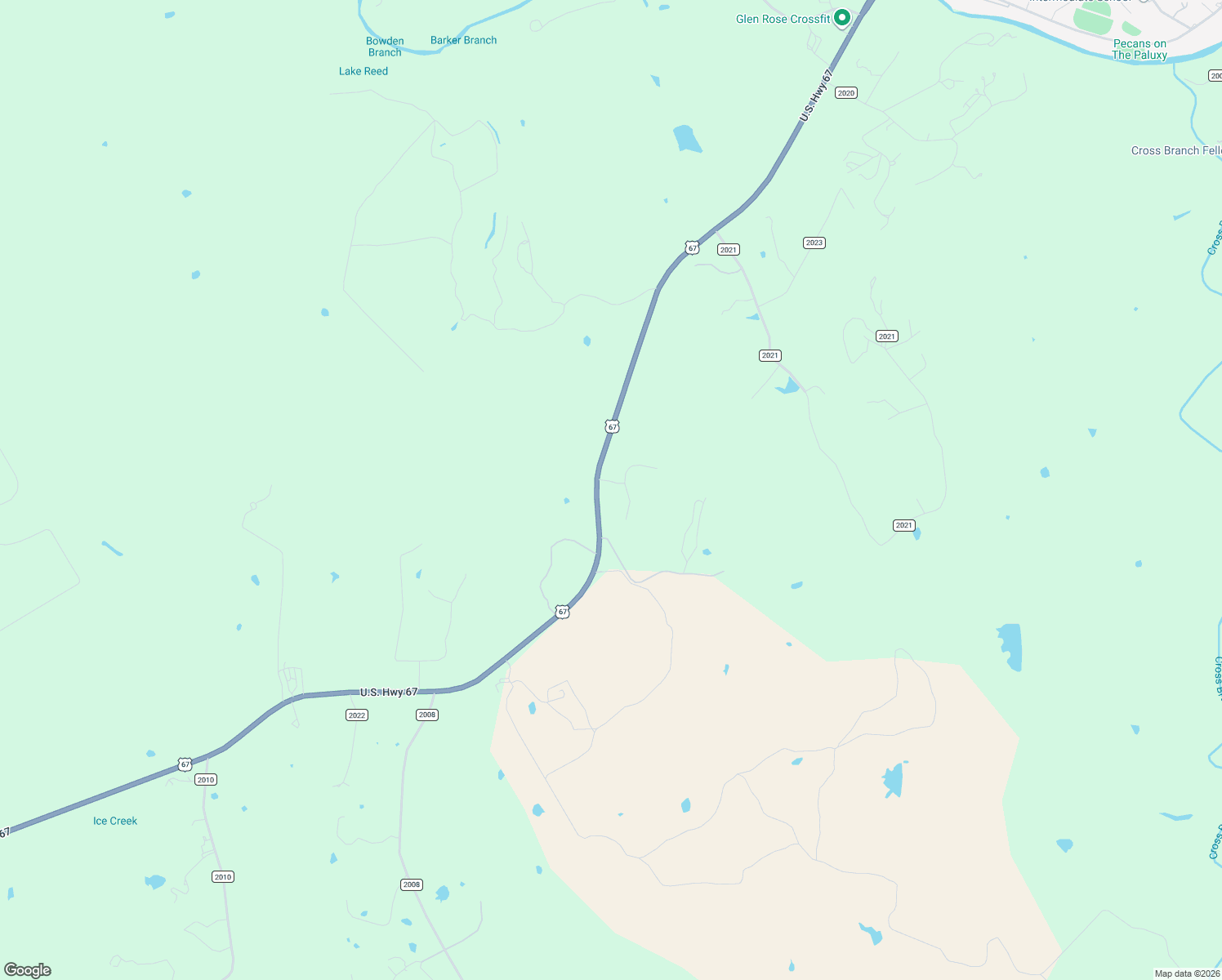 map of restaurants, bars, coffee shops, grocery stores, and more near 1177 Ronald Road in Glen Rose