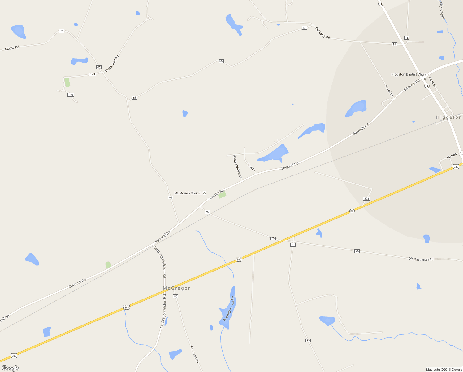 map of restaurants, bars, coffee shops, grocery stores, and more near 2729 Saw Mill Road in Ailey