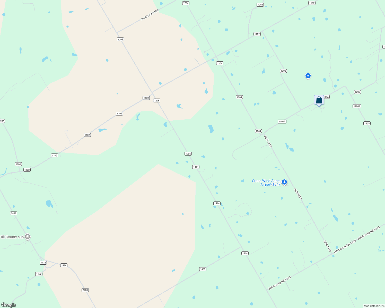 map of restaurants, bars, coffee shops, grocery stores, and more near 8901 County Road 1205 in Grandview