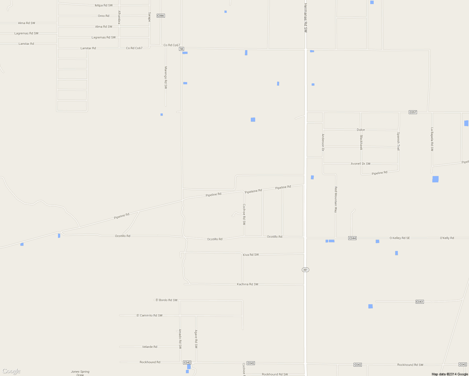 map of restaurants, bars, coffee shops, grocery stores, and more near Red Mountain Way in Deming