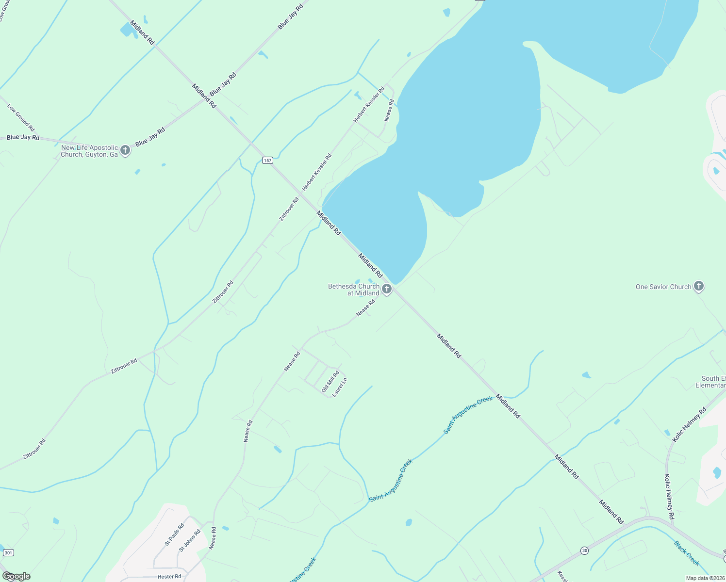 map of restaurants, bars, coffee shops, grocery stores, and more near 146 Nease Rd in Guyton