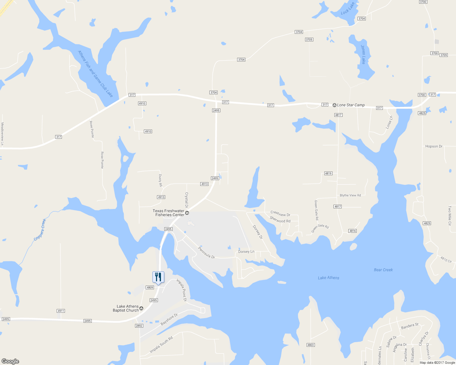 map of restaurants, bars, coffee shops, grocery stores, and more near 5750 Suncrest Drive in Kemp
