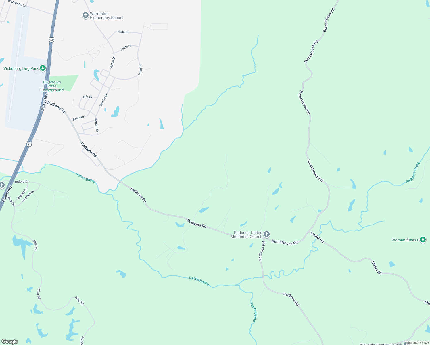 map of restaurants, bars, coffee shops, grocery stores, and more near 157 Fairview Drive in Vicksburg