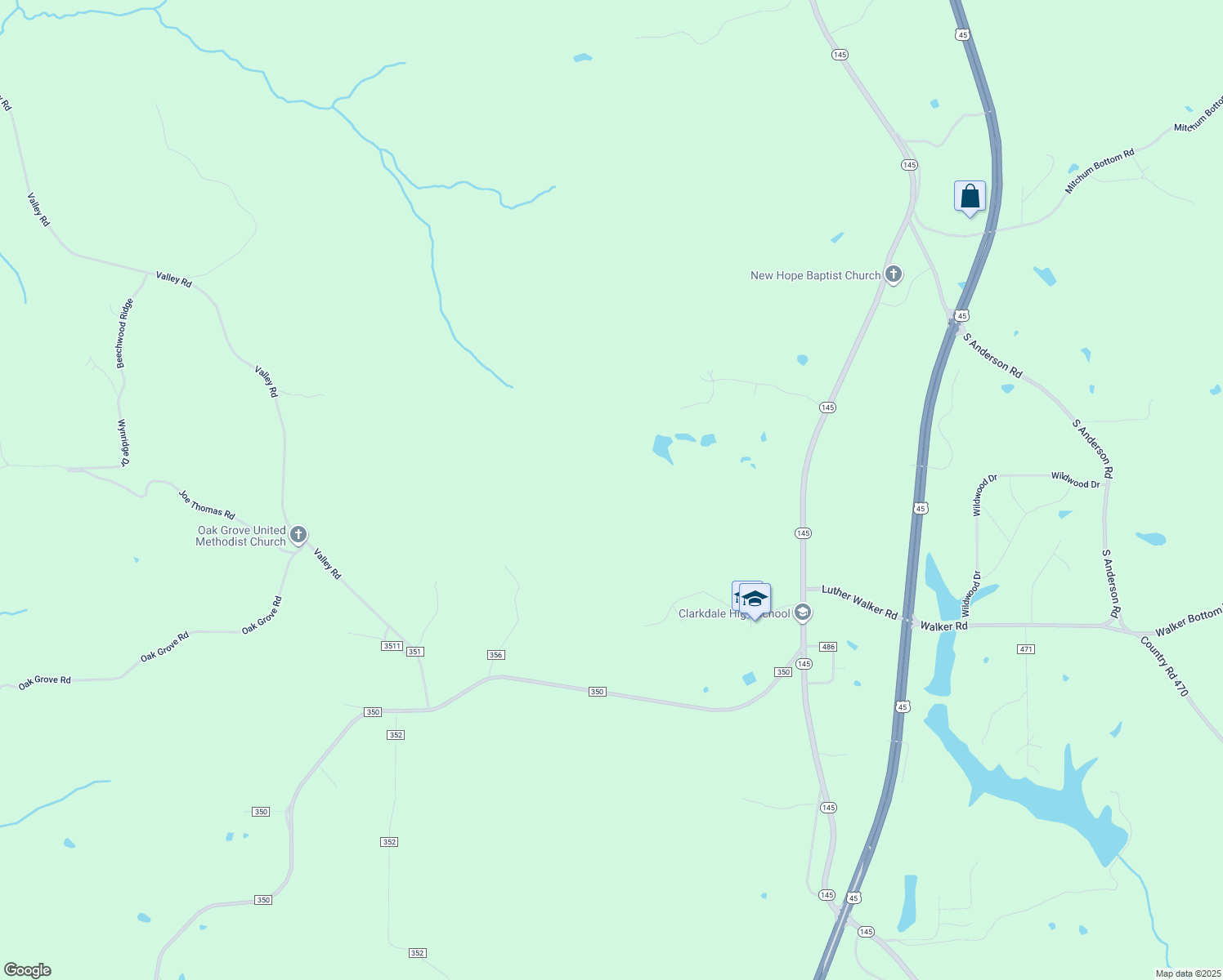 map of restaurants, bars, coffee shops, grocery stores, and more near 2896 Clarkdale Road in Meridian