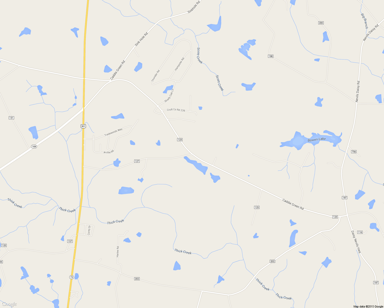 map of restaurants, bars, coffee shops, grocery stores, and more near Caddie Green Road in Claxton