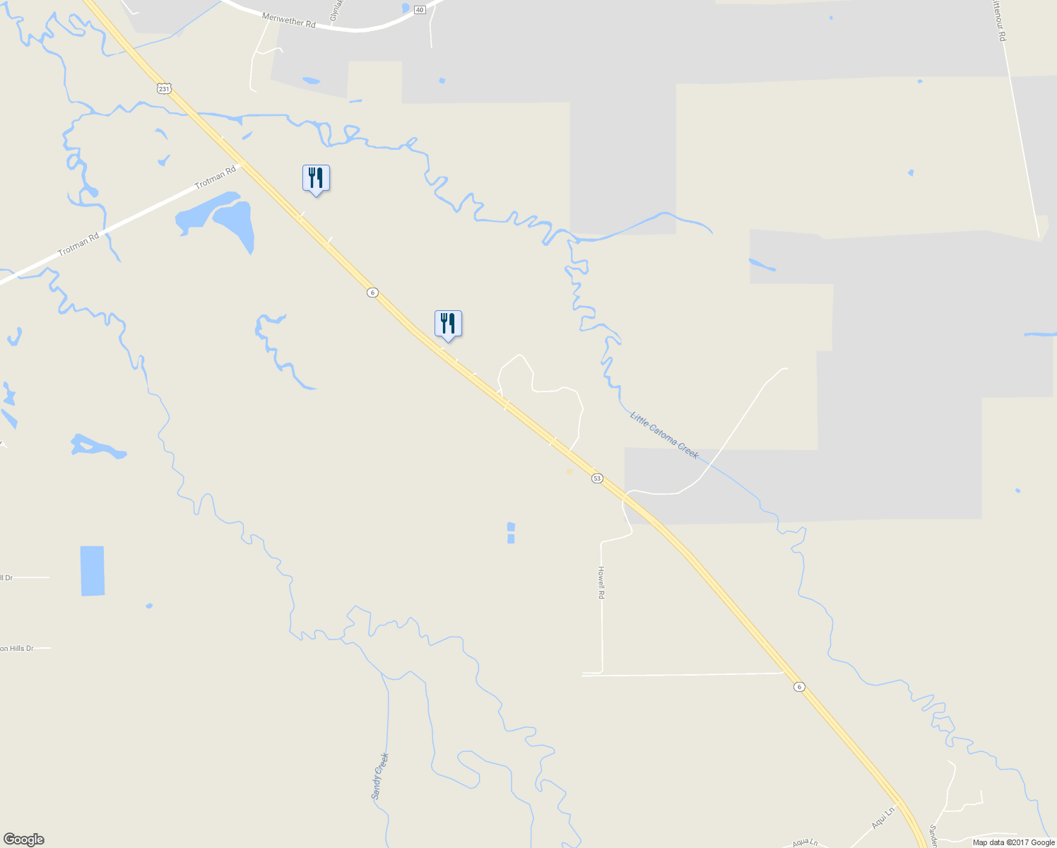 map of restaurants, bars, coffee shops, grocery stores, and more near Alabama 6 in Pike Road