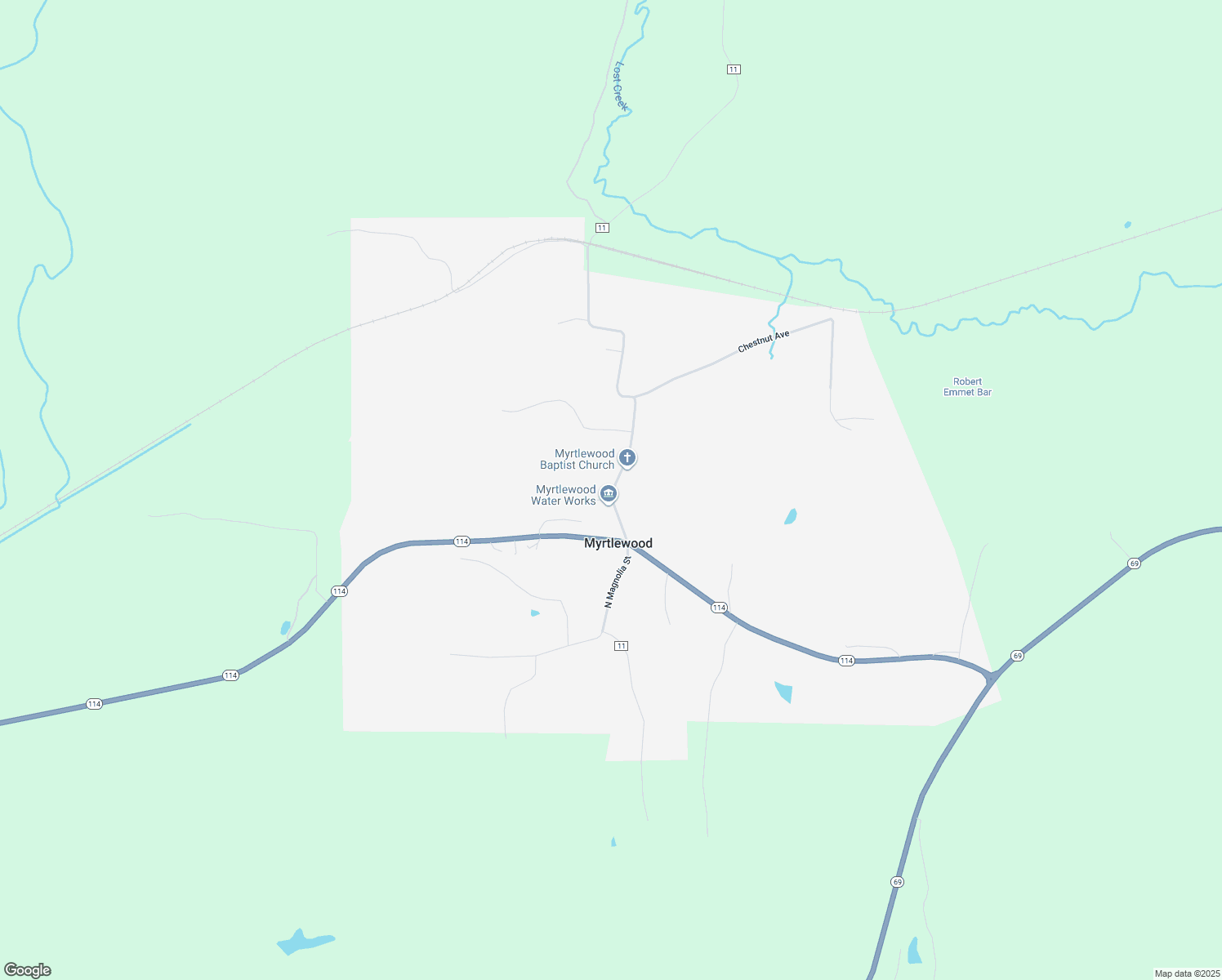 map of restaurants, bars, coffee shops, grocery stores, and more near 512 North Magnolia Street in Myrtlewood