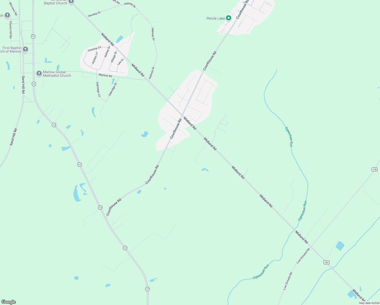 map of restaurants, bars, coffee shops, grocery stores, and more near 116 Penny Lane in Guyton