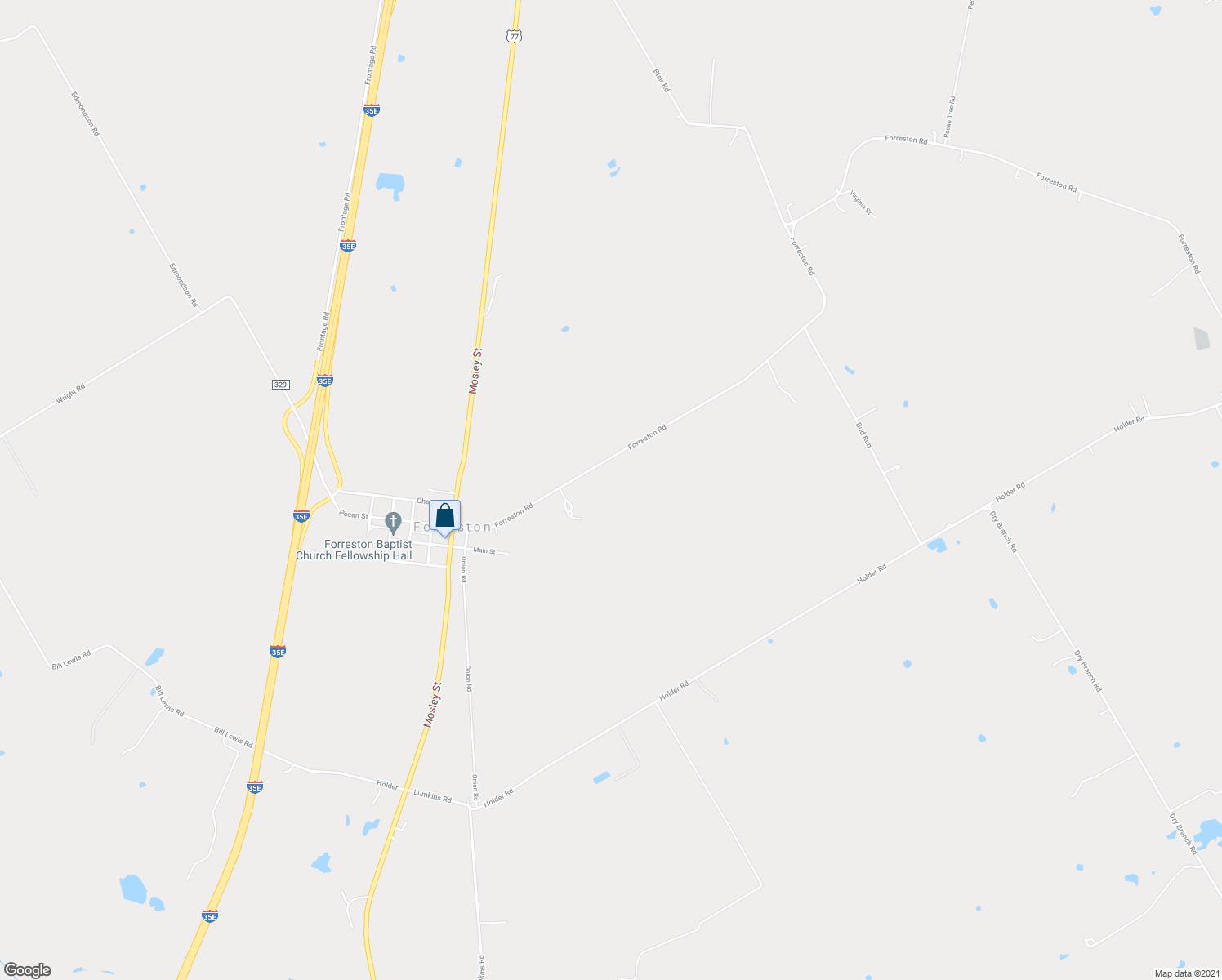 map of restaurants, bars, coffee shops, grocery stores, and more near 346 Forreston Road in Waxahachie