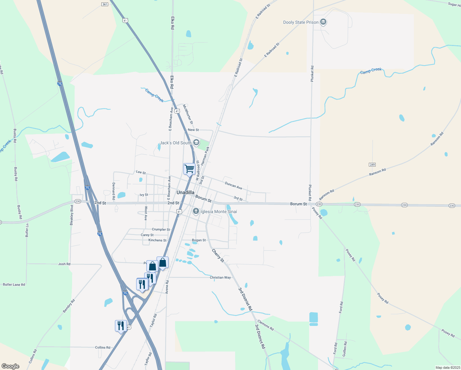 map of restaurants, bars, coffee shops, grocery stores, and more near 543 Duncan Avenue in Unadilla