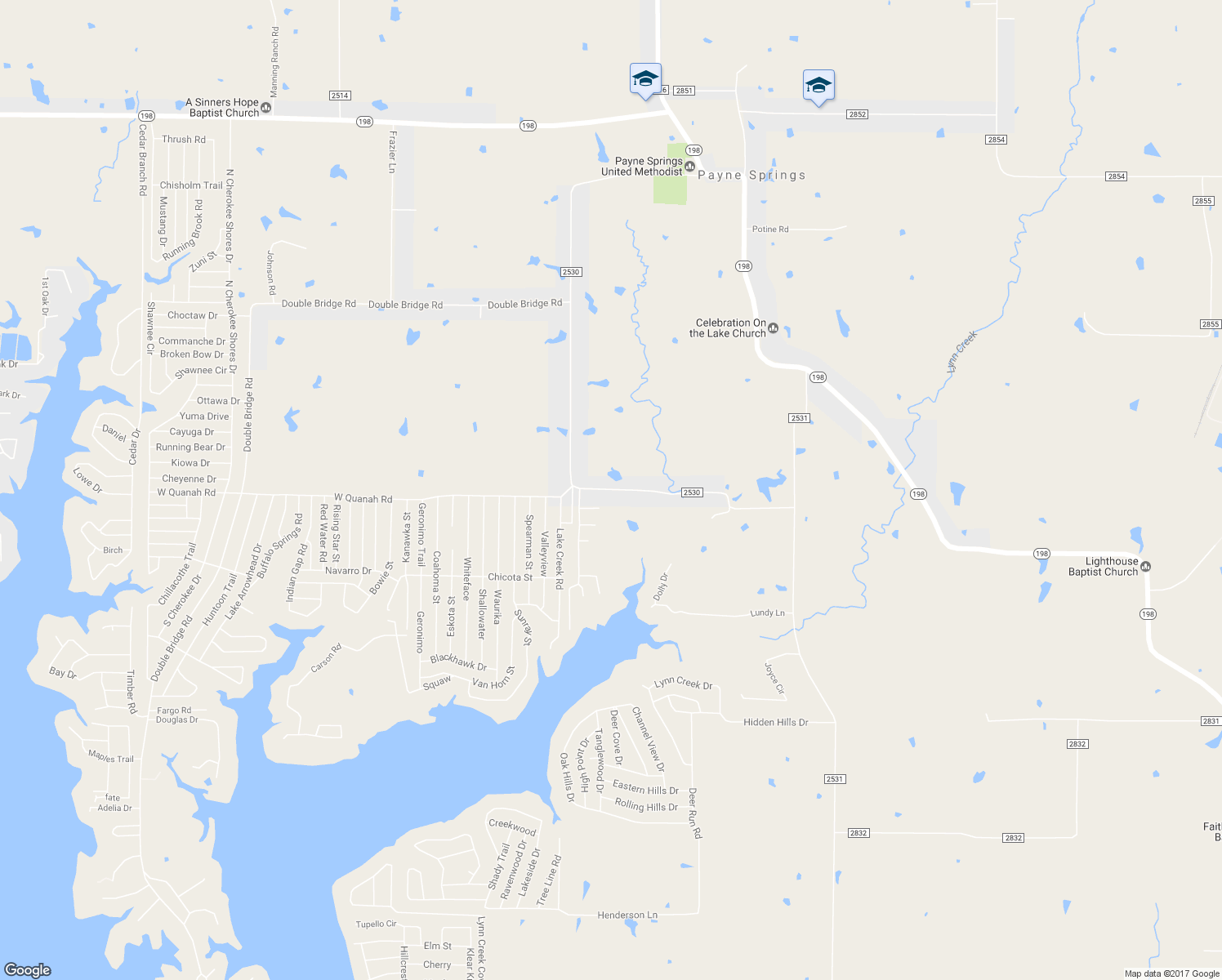 map of restaurants, bars, coffee shops, grocery stores, and more near 8595 County Road 2530 in Mabank