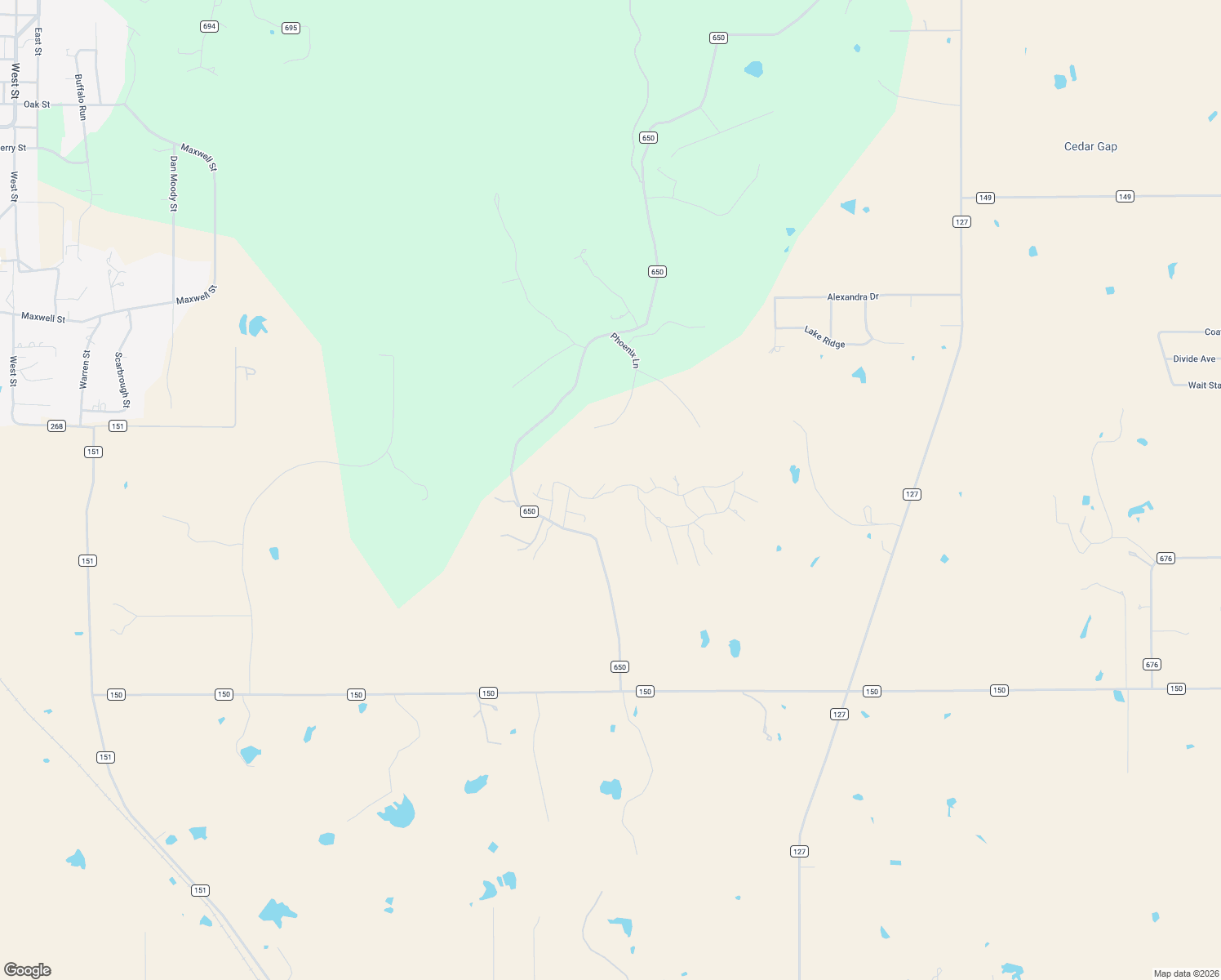map of restaurants, bars, coffee shops, grocery stores, and more near 226 Cedar Creek Ranch Trail in Tuscola