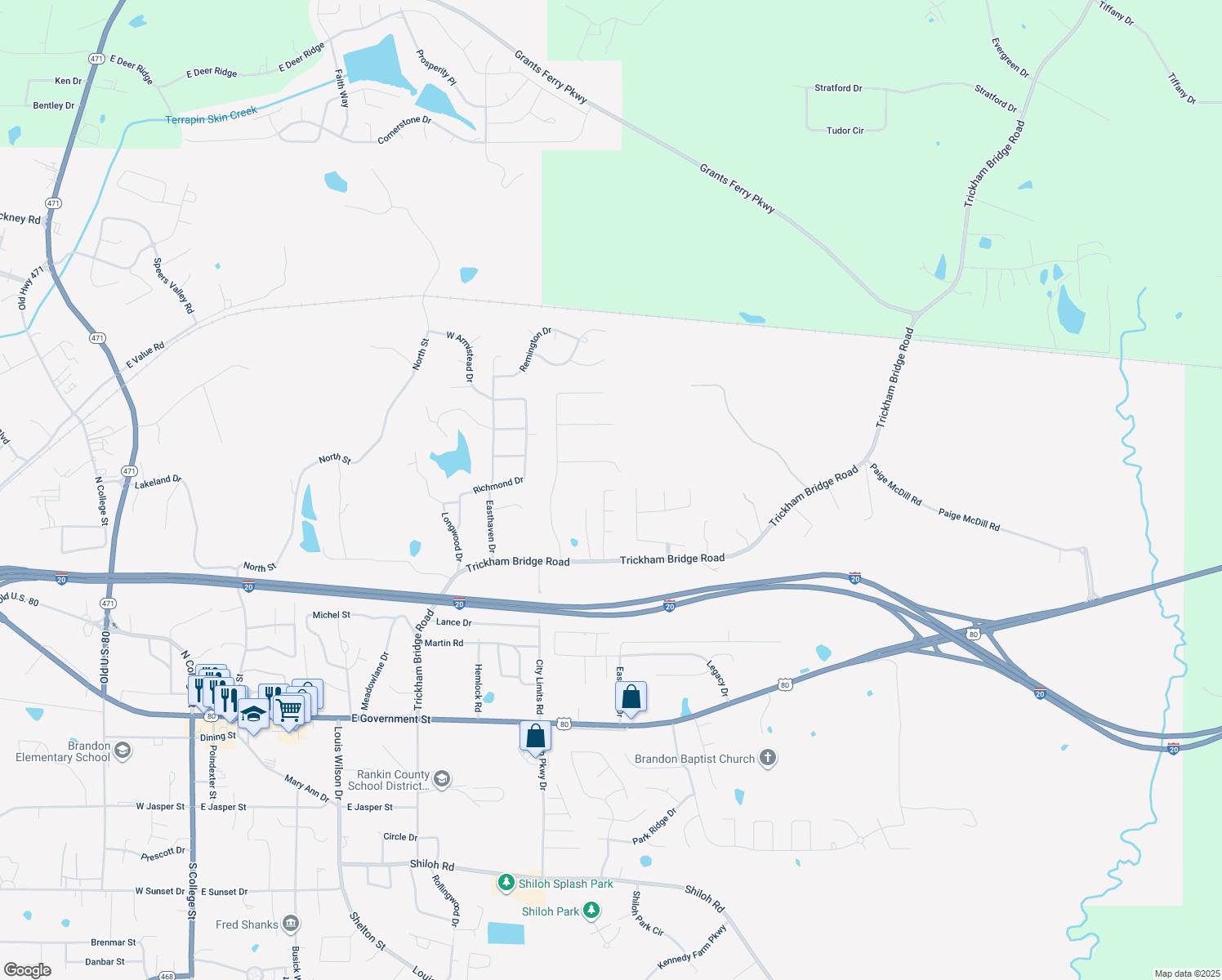 map of restaurants, bars, coffee shops, grocery stores, and more near 132 Victoria Place in Brandon