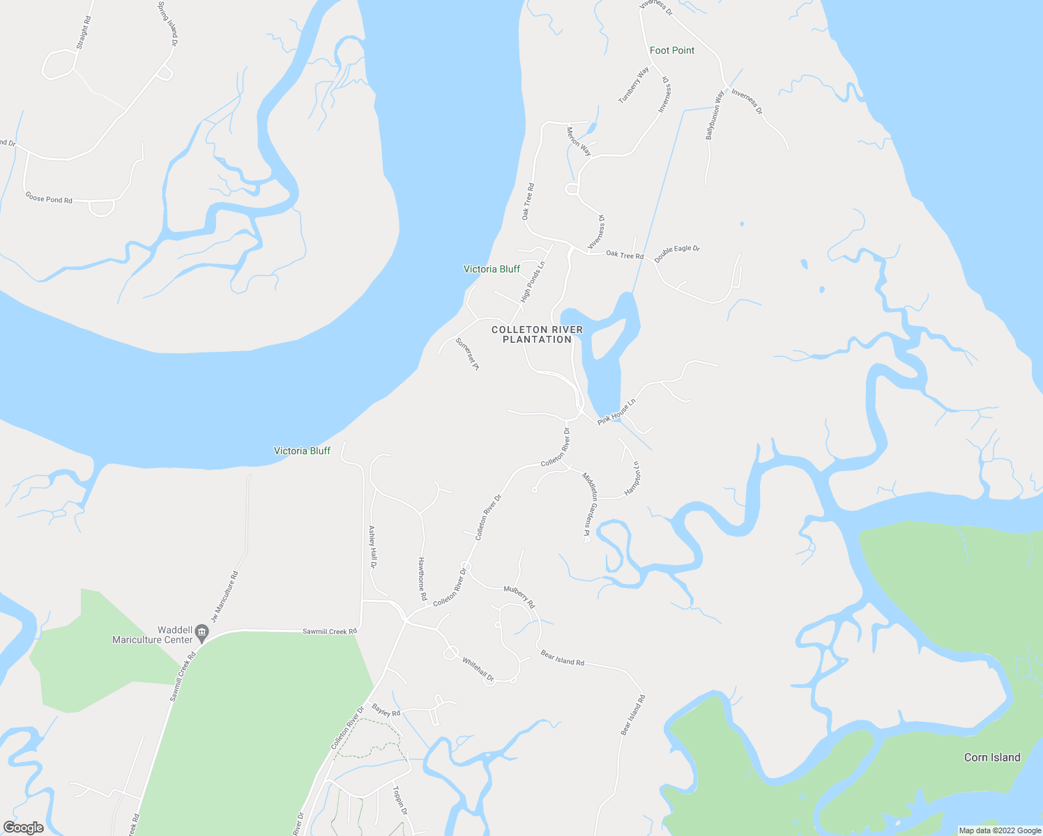 map of restaurants, bars, coffee shops, grocery stores, and more near 49 Colleton River Drive in Bluffton