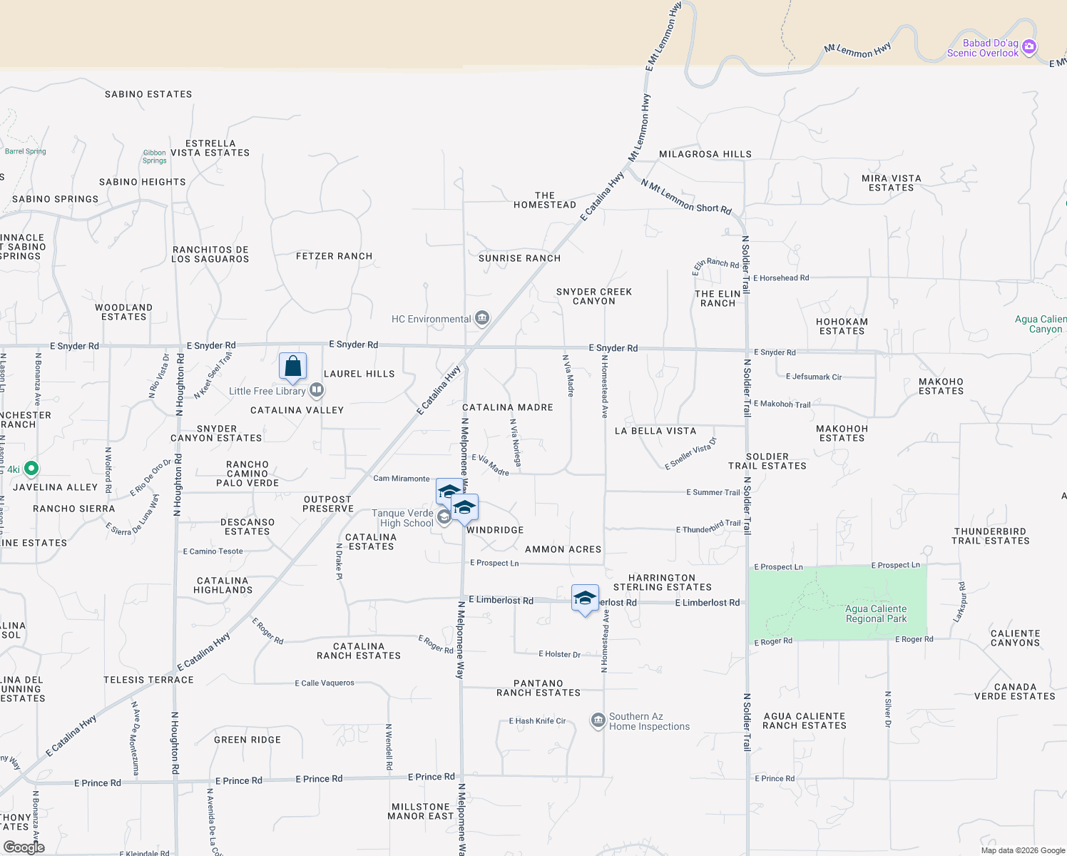 map of restaurants, bars, coffee shops, grocery stores, and more near 11301 East Placita Cibuta in Tucson