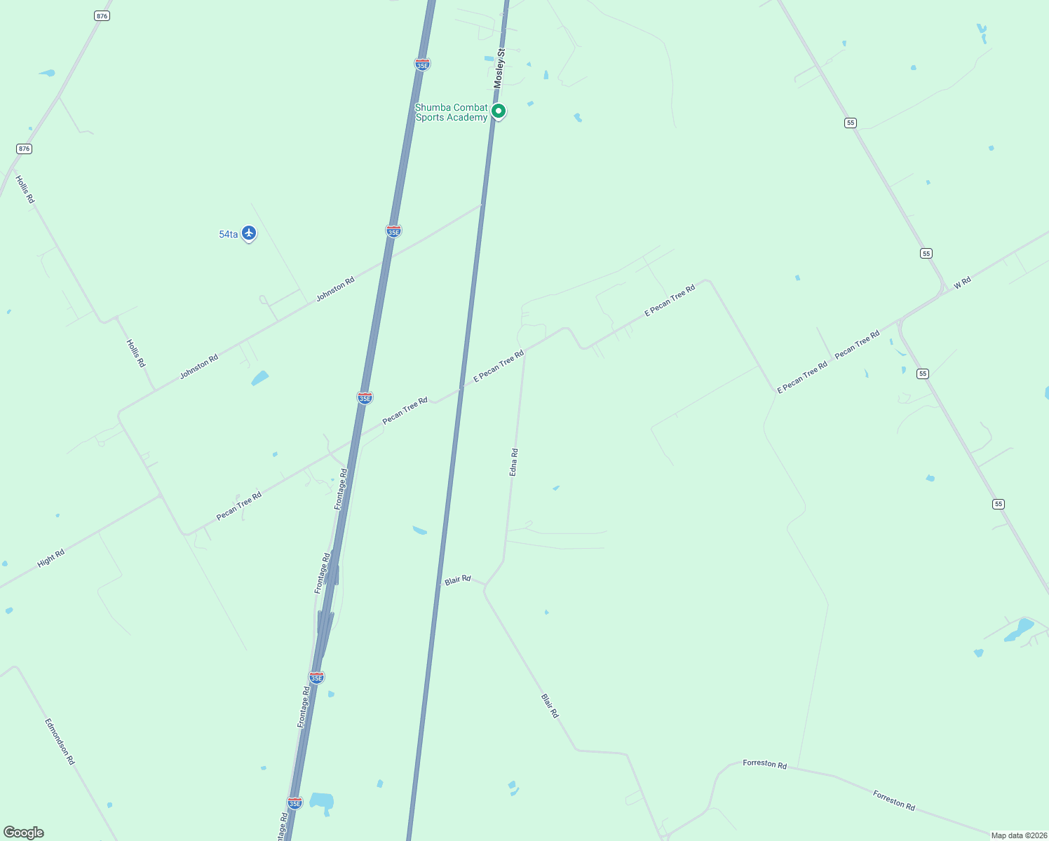 map of restaurants, bars, coffee shops, grocery stores, and more near 430 Edna Road in Waxahachie