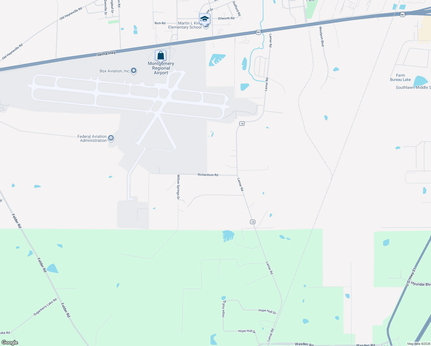 map of restaurants, bars, coffee shops, grocery stores, and more near 3320 Richardson Road in Hope Hull
