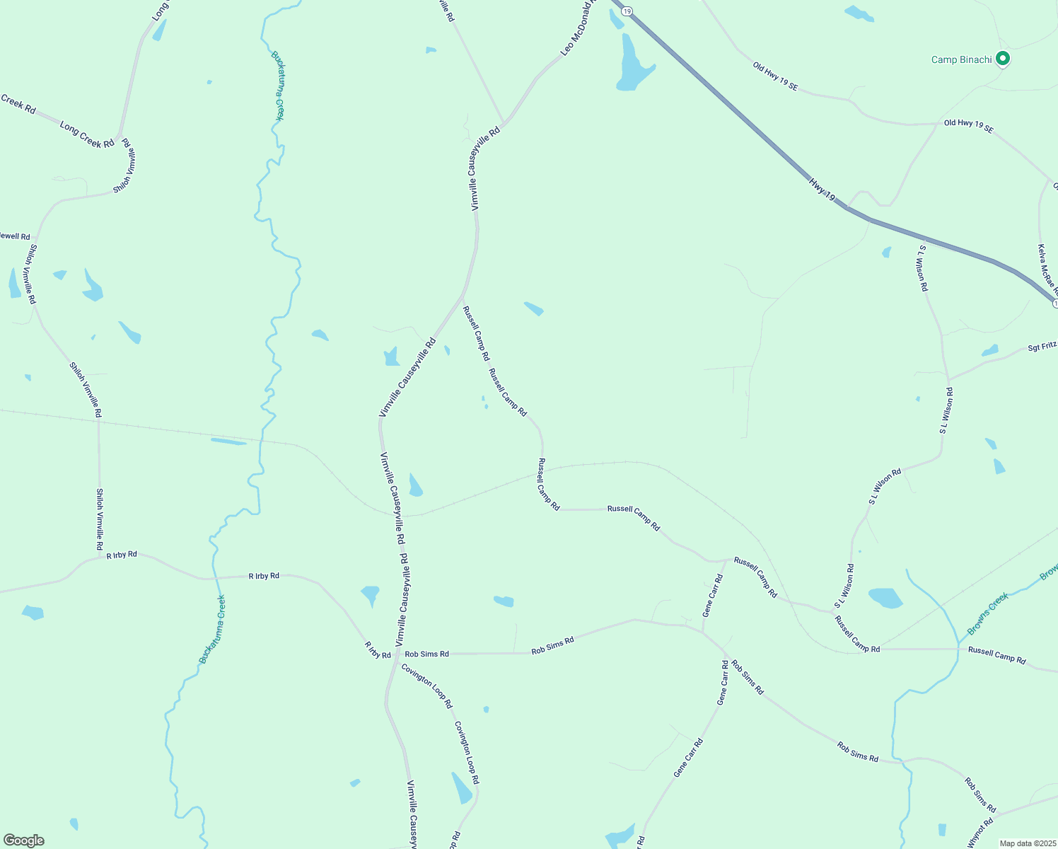 map of restaurants, bars, coffee shops, grocery stores, and more near 2806 Russell Camp Rd in Meridian