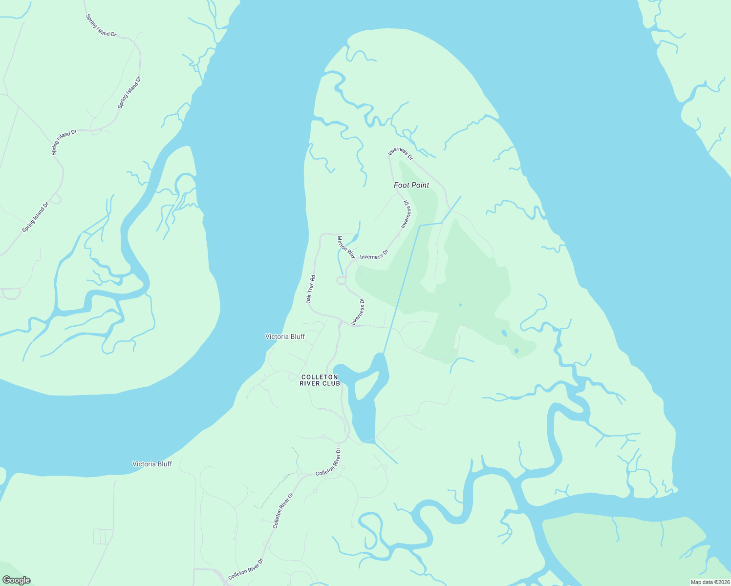 map of restaurants, bars, coffee shops, grocery stores, and more near 14 Inverness Drive in Bluffton