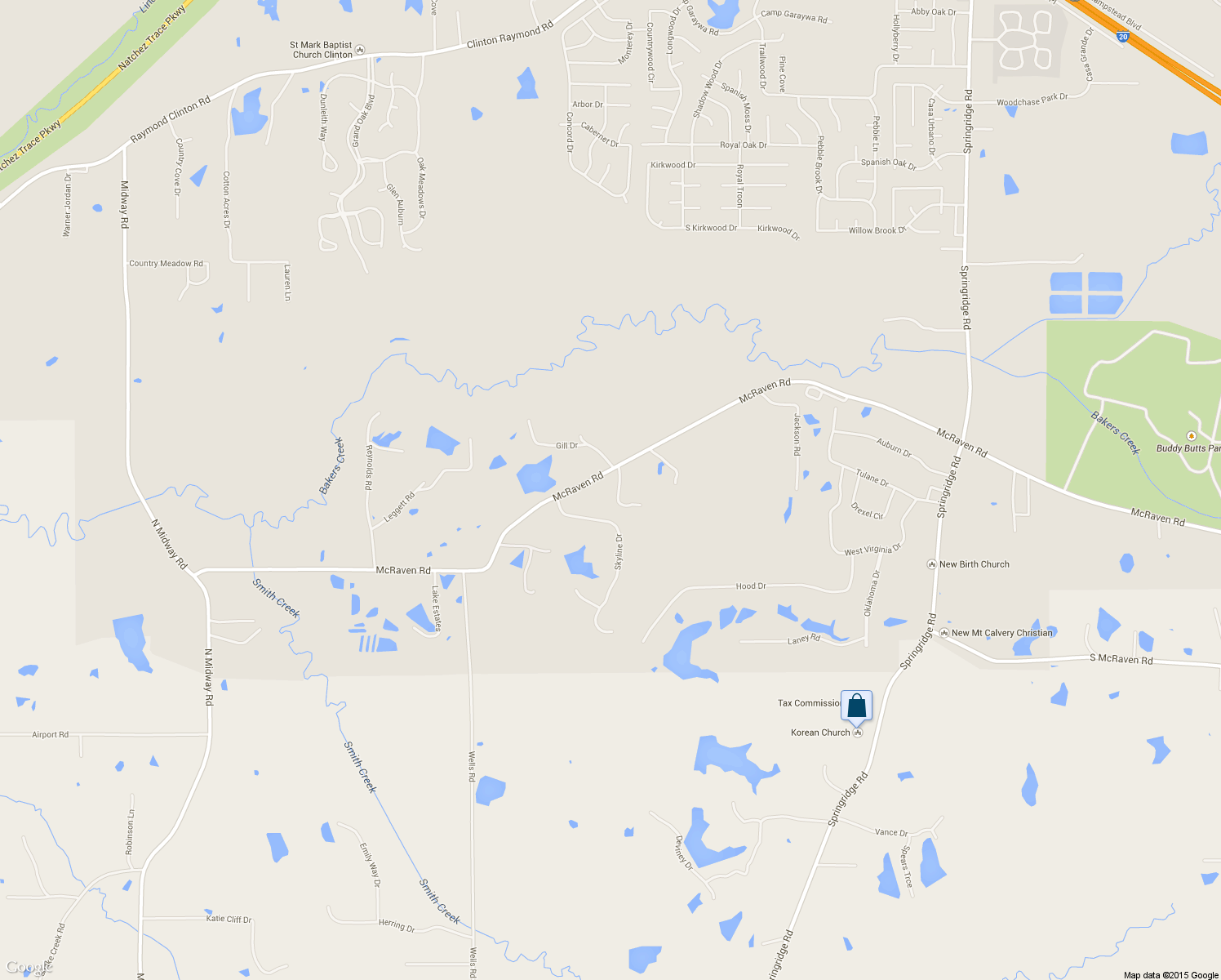 map of restaurants, bars, coffee shops, grocery stores, and more near 1161 McRaven Road in Clinton