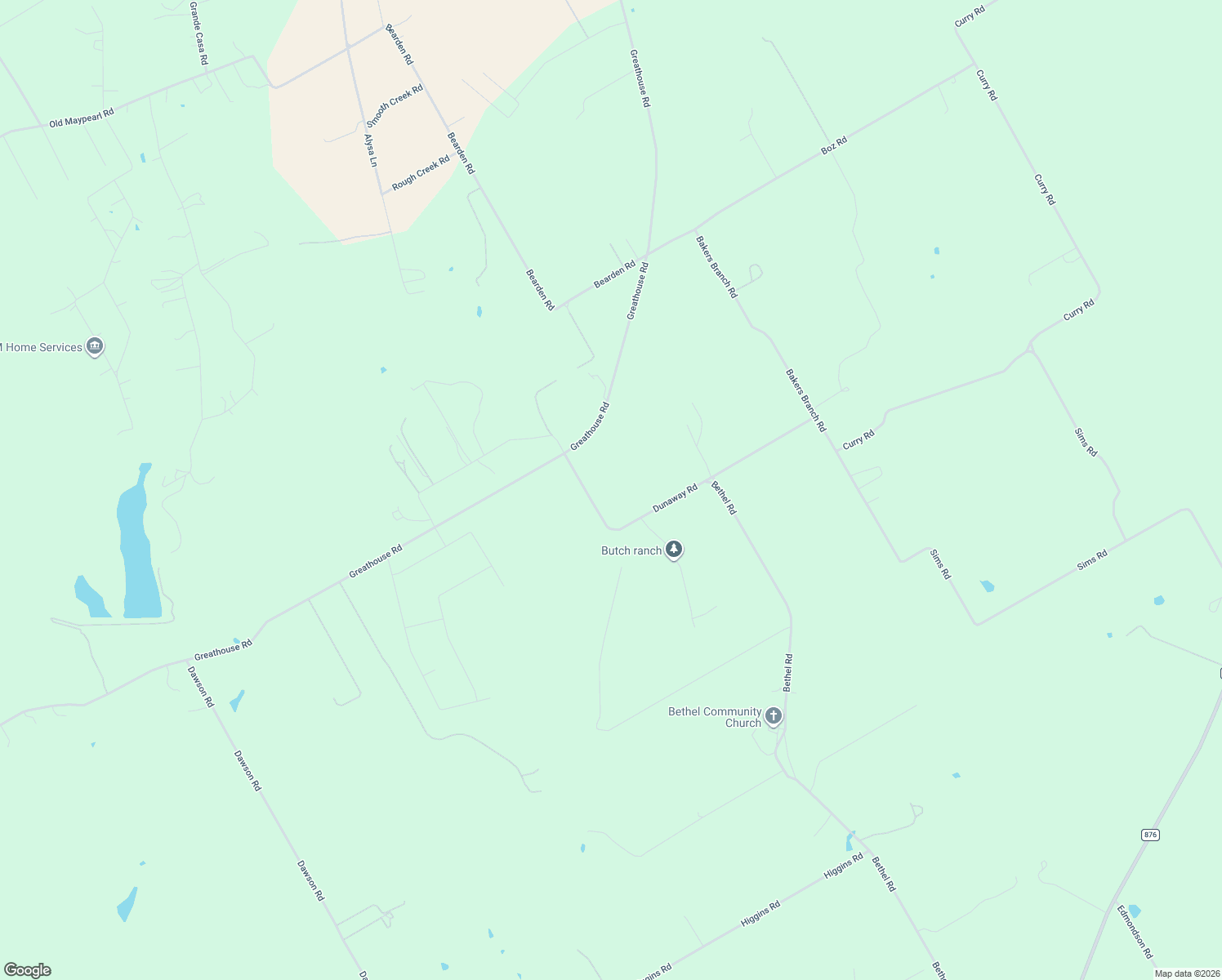 map of restaurants, bars, coffee shops, grocery stores, and more near 520 Dunaway Rd in Waxahachie