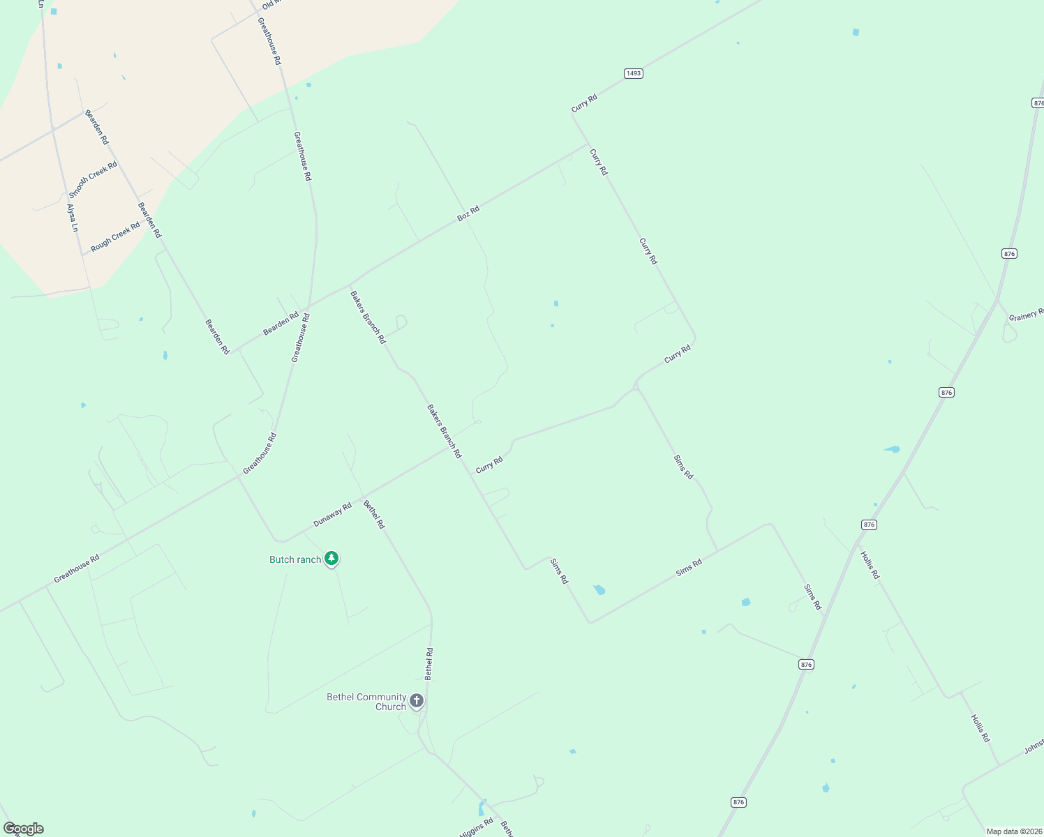 map of restaurants, bars, coffee shops, grocery stores, and more near 215 Curry Road in Waxahachie