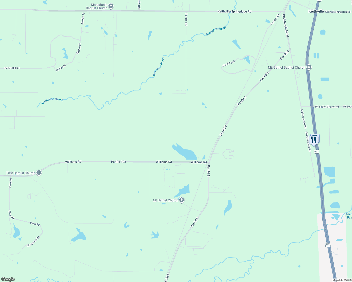 map of restaurants, bars, coffee shops, grocery stores, and more near 5668 Williams Rd in Keithville