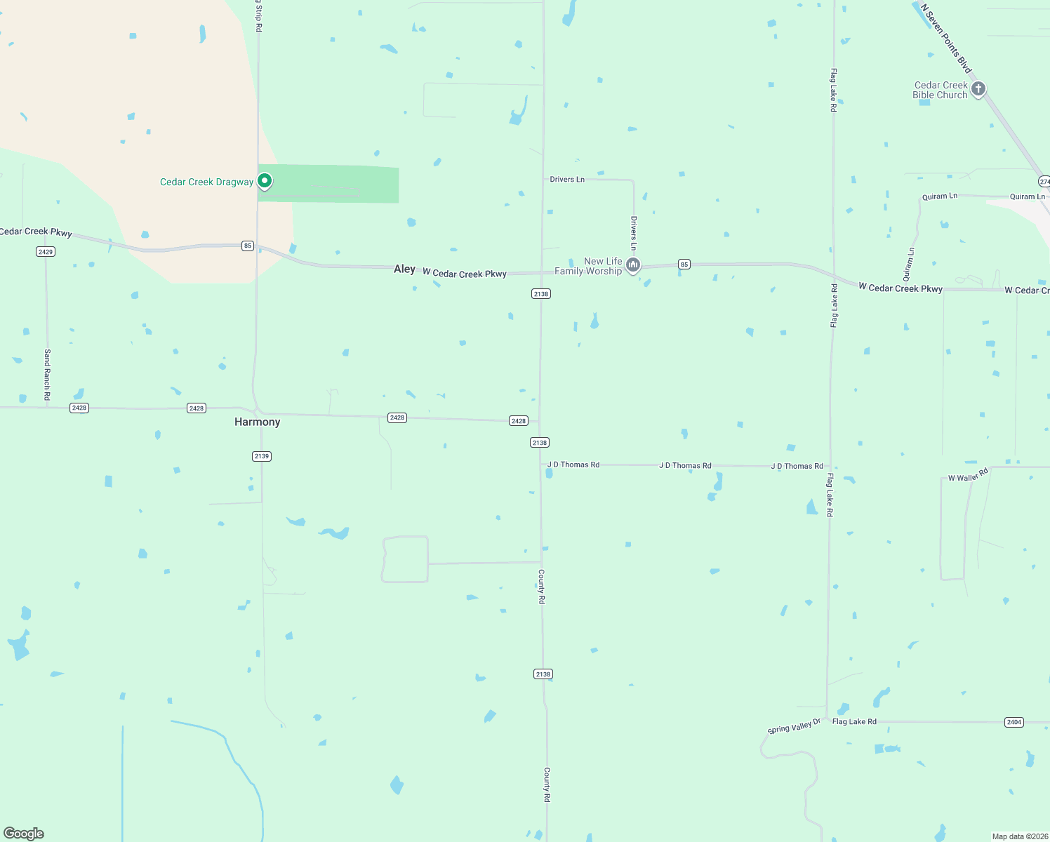 map of restaurants, bars, coffee shops, grocery stores, and more near 27997 County Road 2428 in Kemp