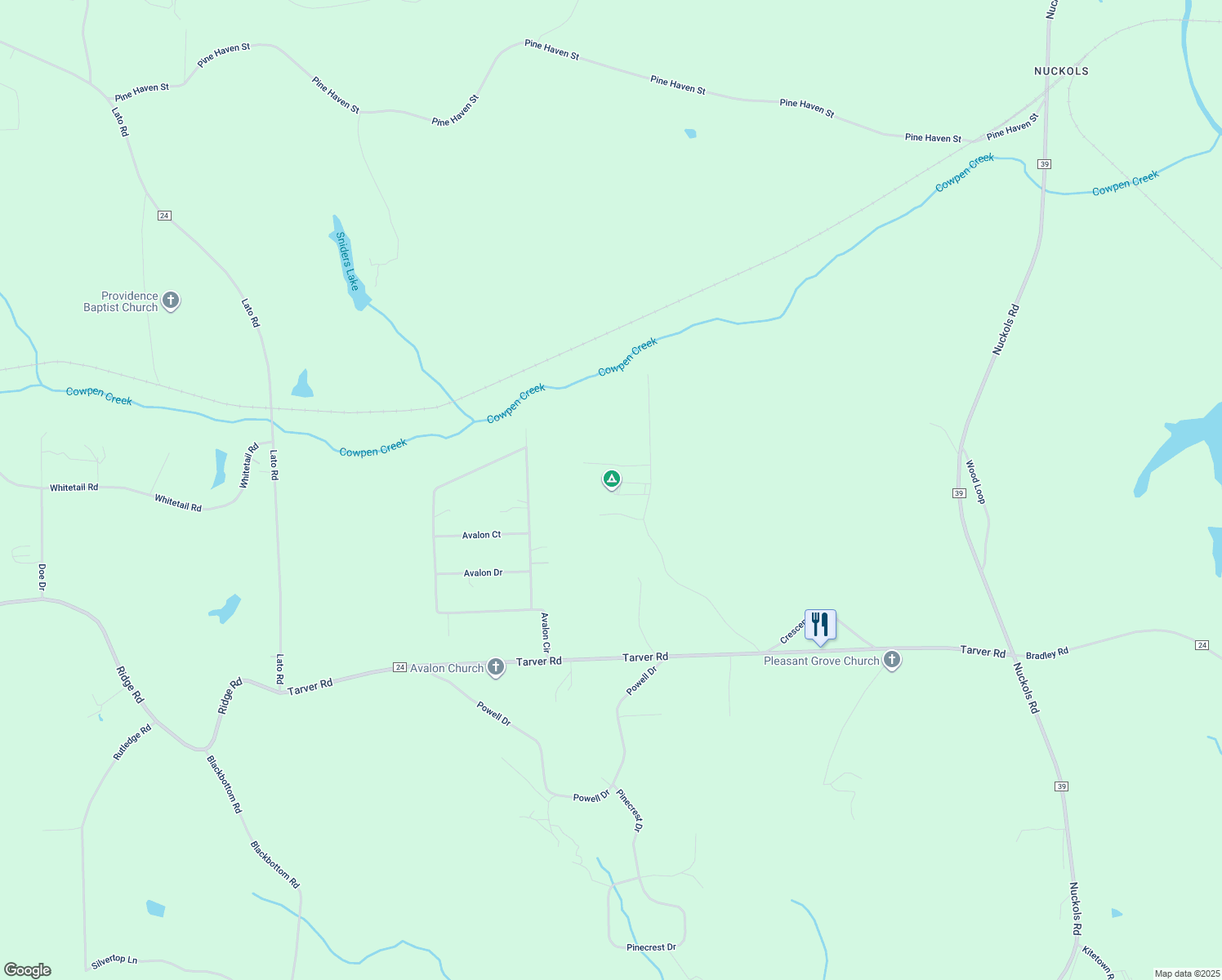 map of restaurants, bars, coffee shops, grocery stores, and more near 65 Pioneer Dr in Russell