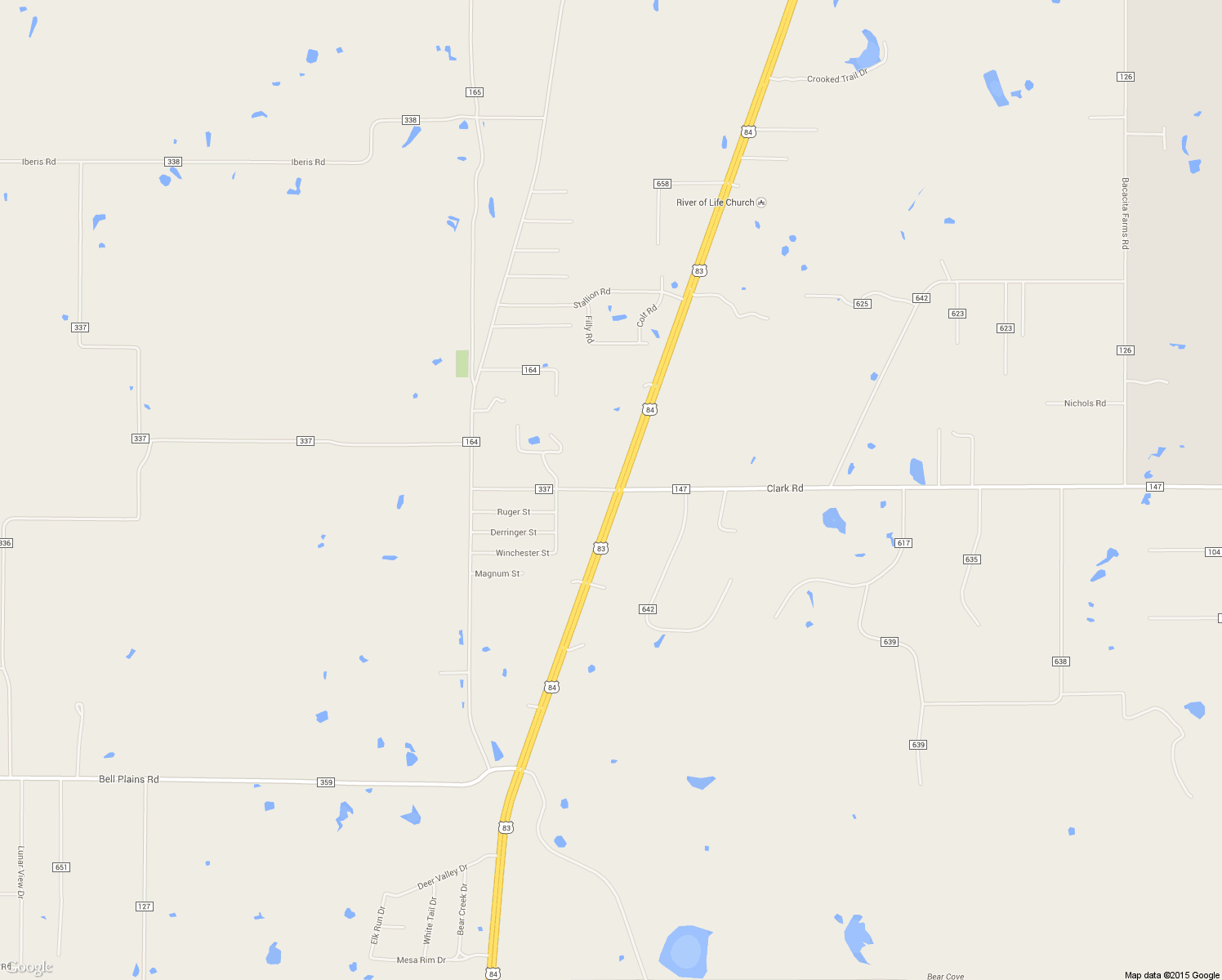 map of restaurants, bars, coffee shops, grocery stores, and more near 109 Co Road 337 in Tuscola