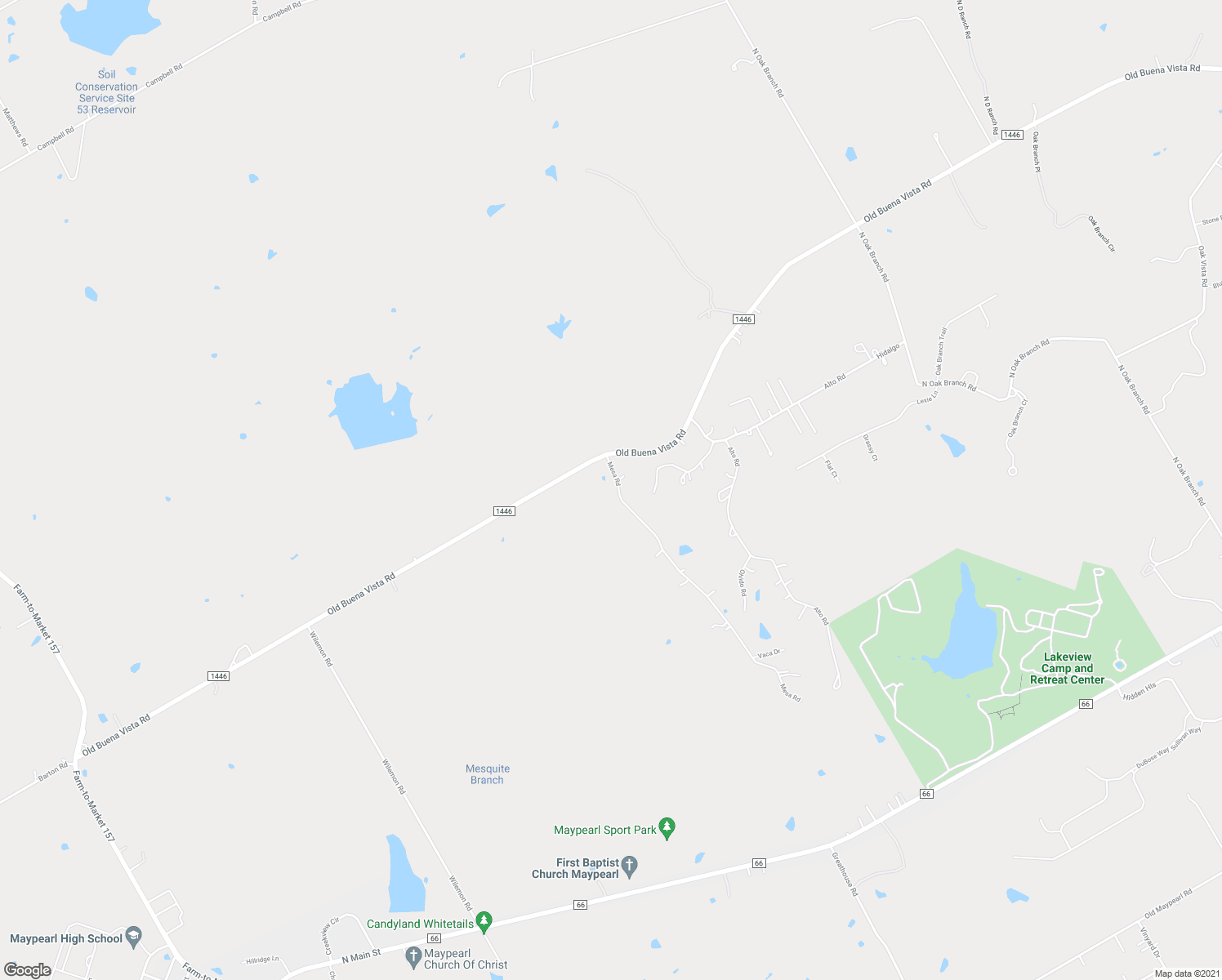 map of restaurants, bars, coffee shops, grocery stores, and more near 146 Mesa Rd in Waxahachie